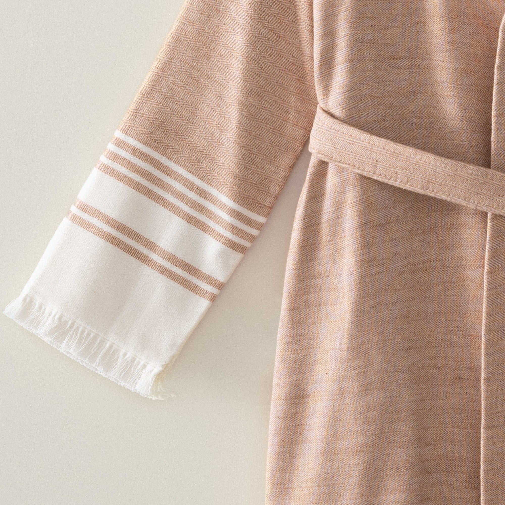 Erva Organic Turkish Cotton Linen Women's Bathrobe Terra