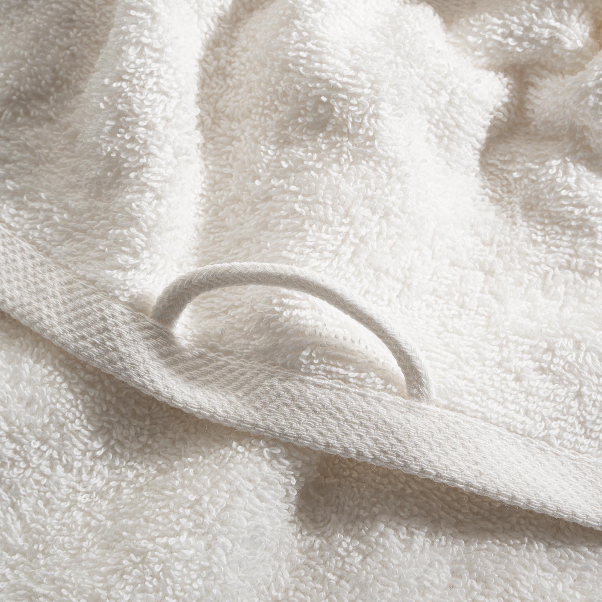 Galya 2-Piece Hand & Face Towel Set %100 Organic Cotton with Kapok Bordered Cream - Beige 50X90 Cm