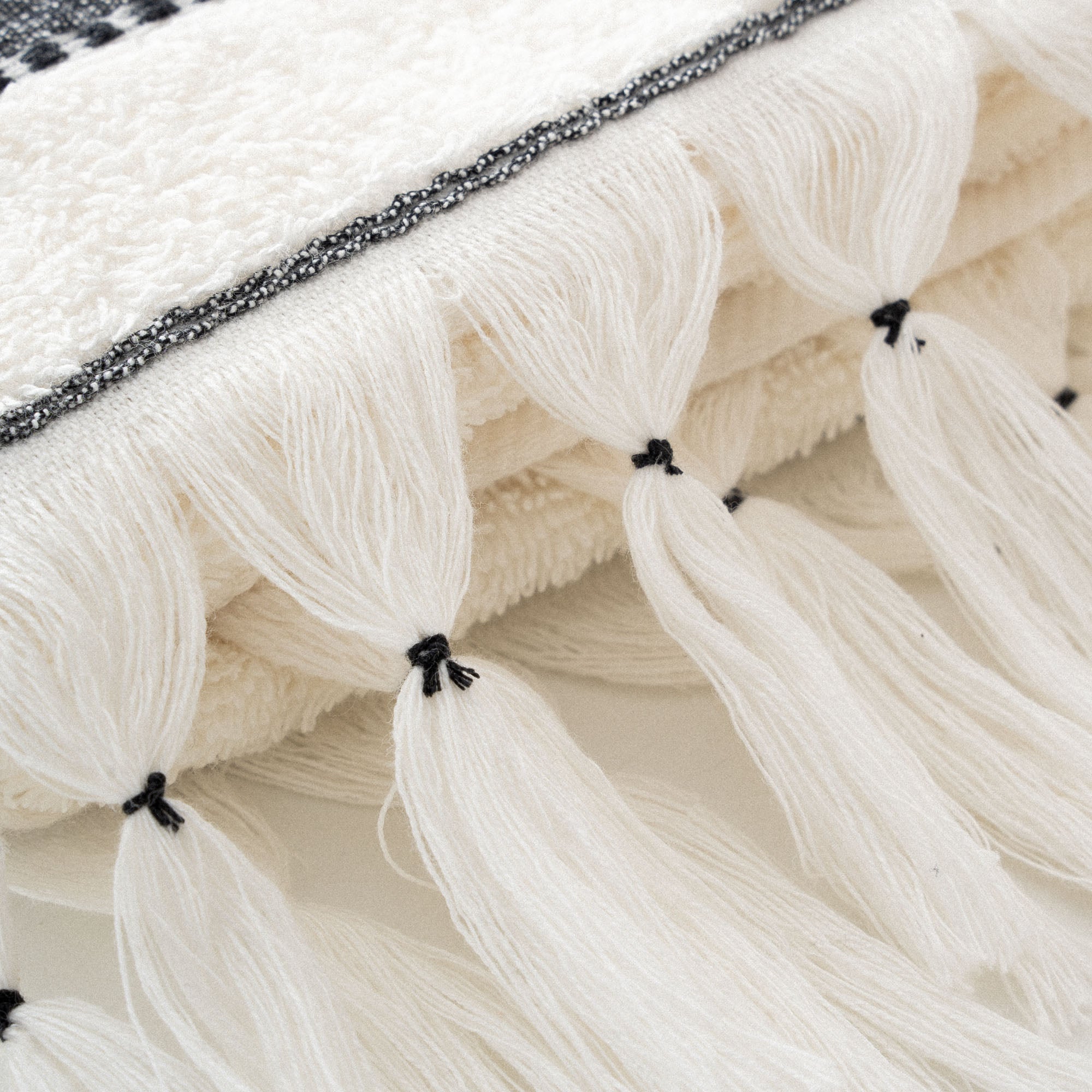 Galya Hand & Face Towel 100% Organic Kapok Bordered Cream-Dark Green 50x90 Cm