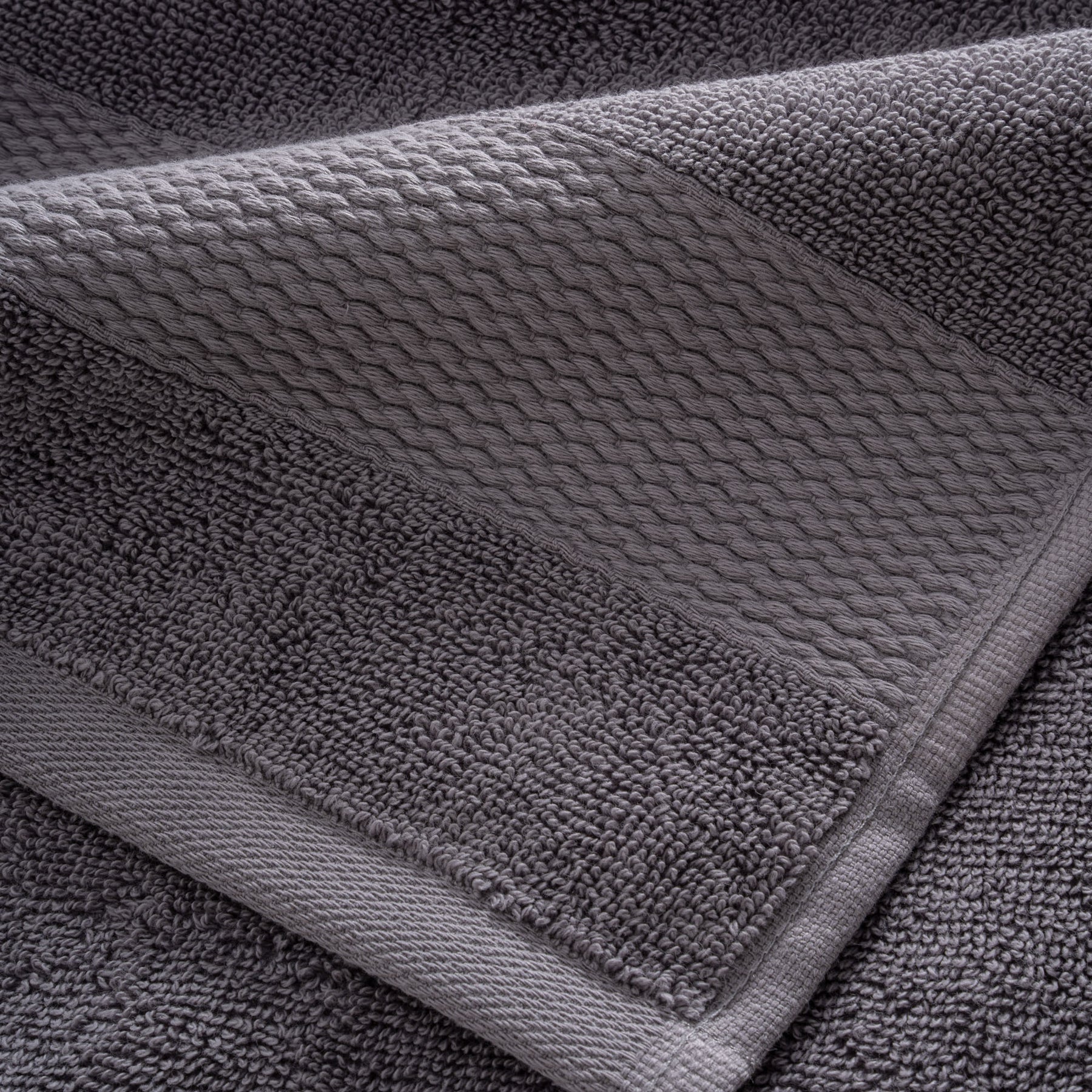 Lara Turkish Cotton Hand Towel Set of 6 Dark Gray