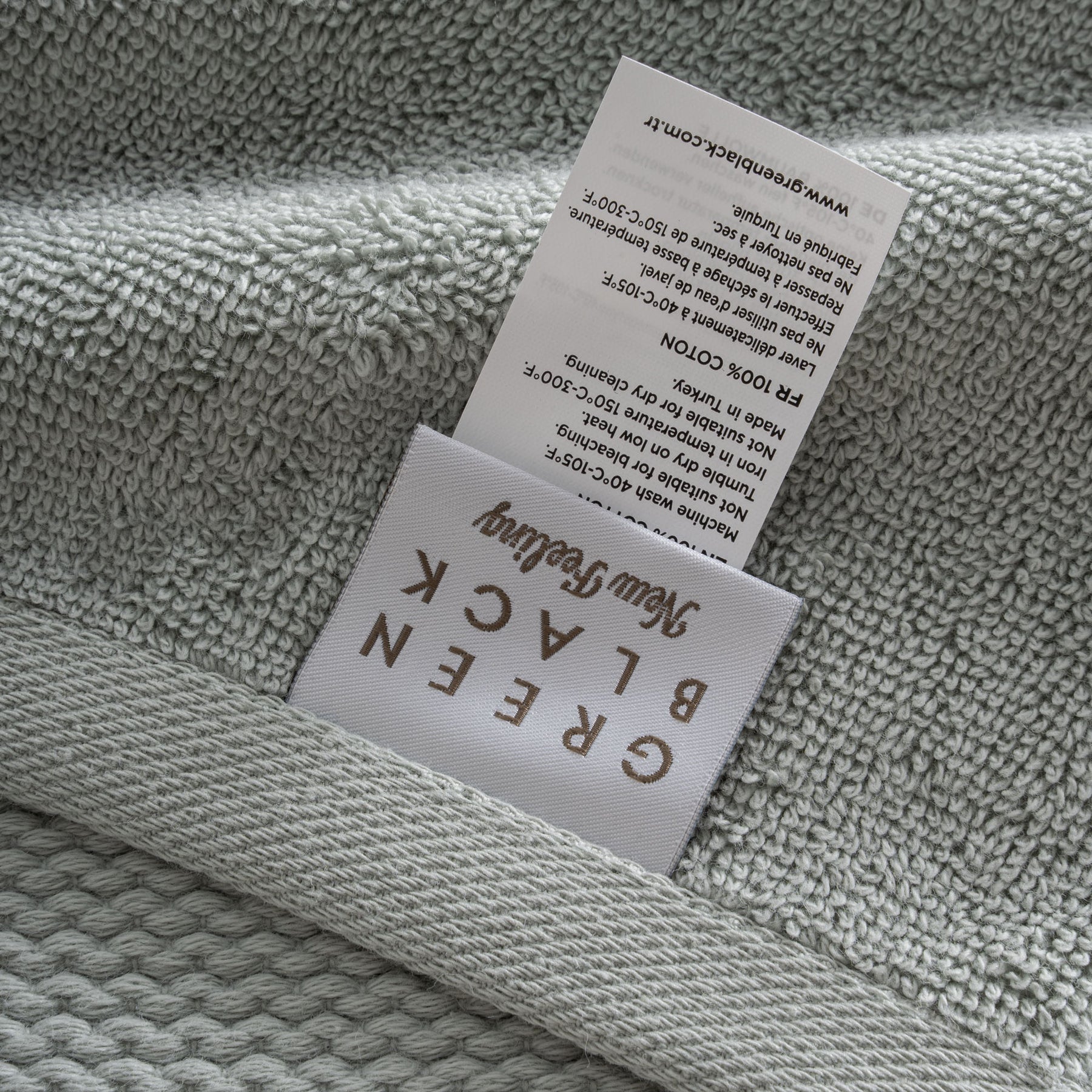 Lara Turkish Cotton Hand Towel Set of 6 Green
