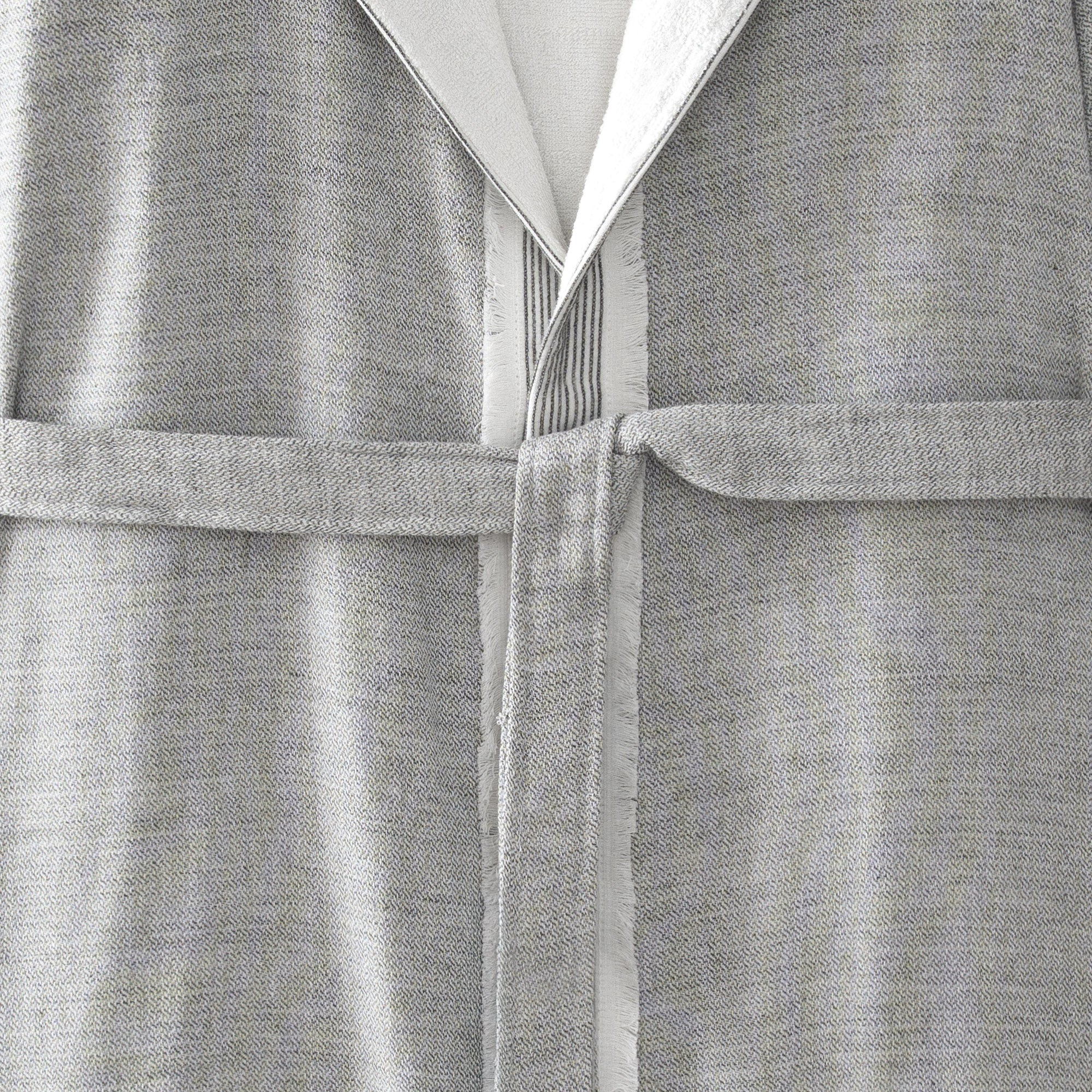 Hasna Organic Turkish Cotton Linen Men's Bathrobe Anthracite