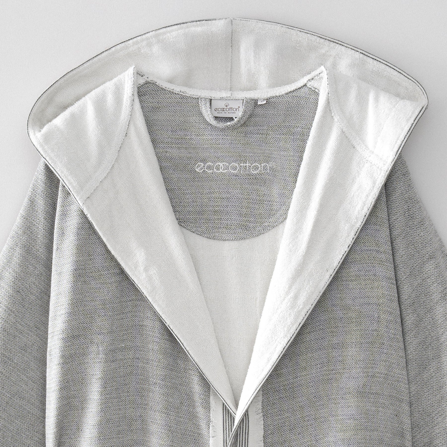 Hasna Organic Turkish Cotton Linen Men's Bathrobe Anthracite
