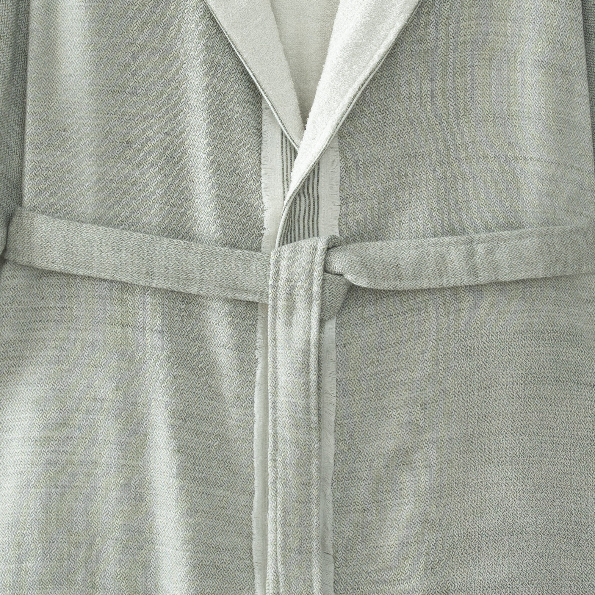 Hasna Organic Turkish Cotton Linen Men's Bathrobe Khaki