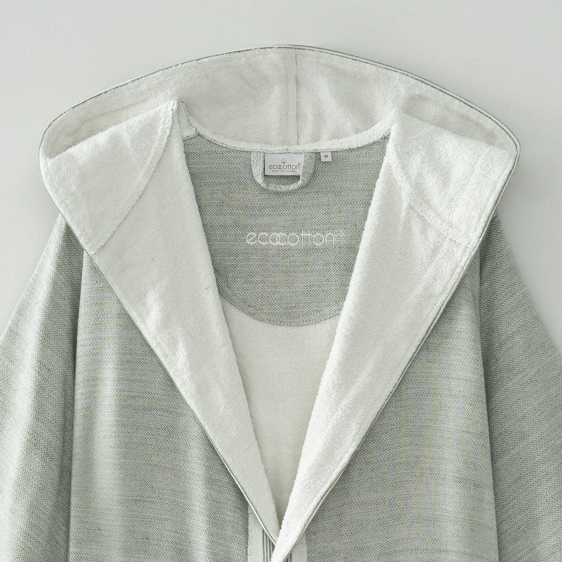 Hasna Organic Turkish Cotton Linen Men's Bathrobe Khaki