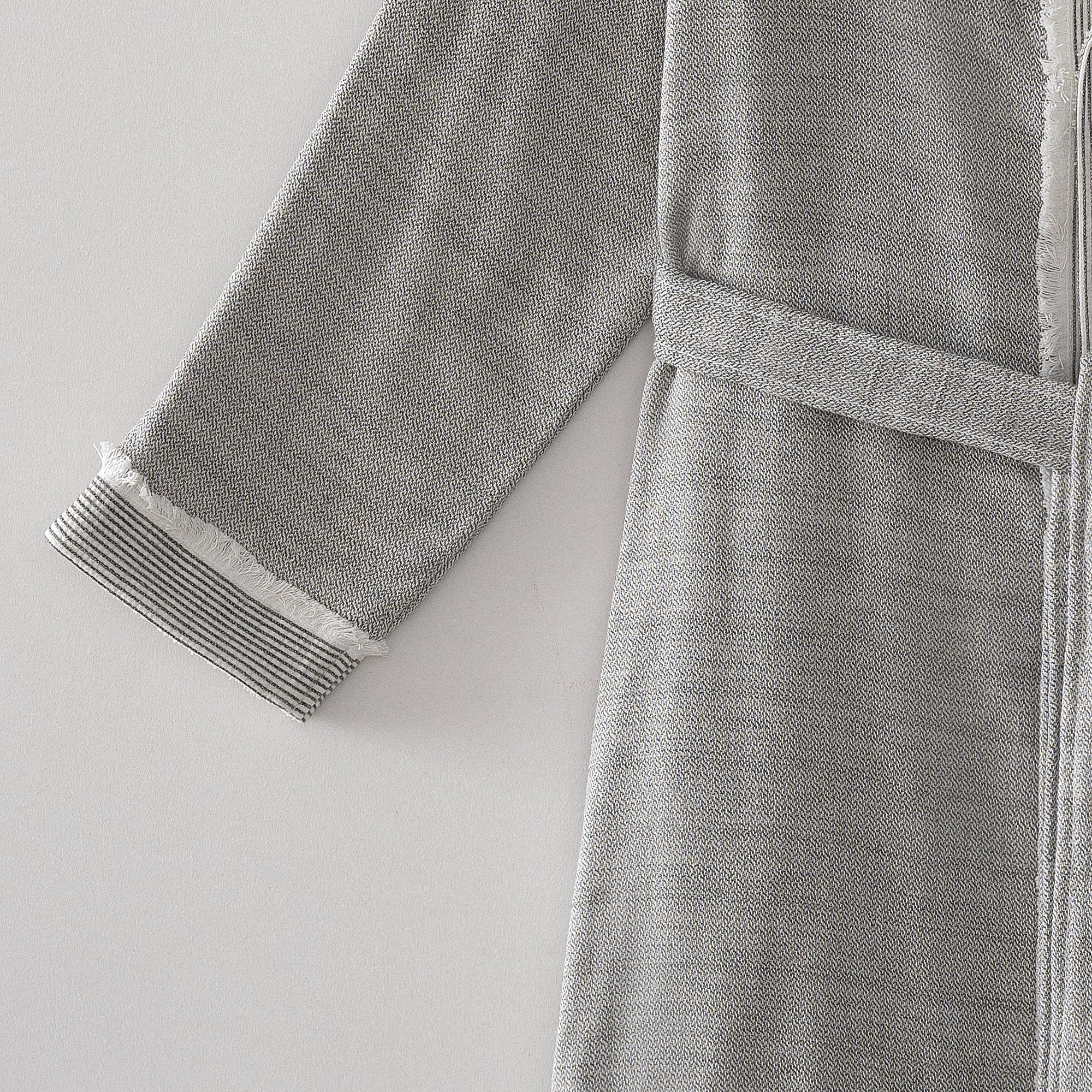 Hasna Organic Turkish Cotton Linen Women's Bathrobe Anthracite