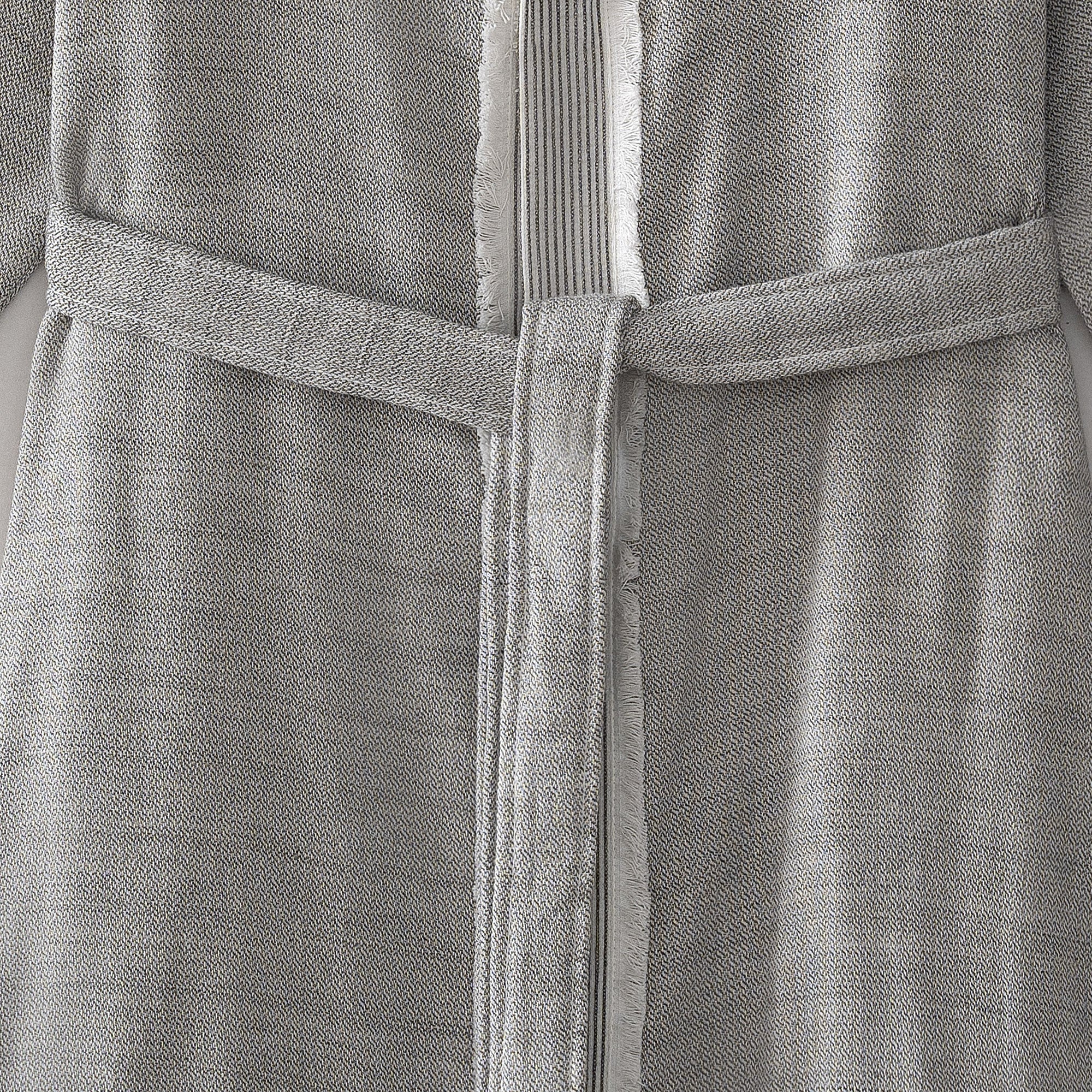 Hasna Organic Turkish Cotton Linen Women's Bathrobe Anthracite