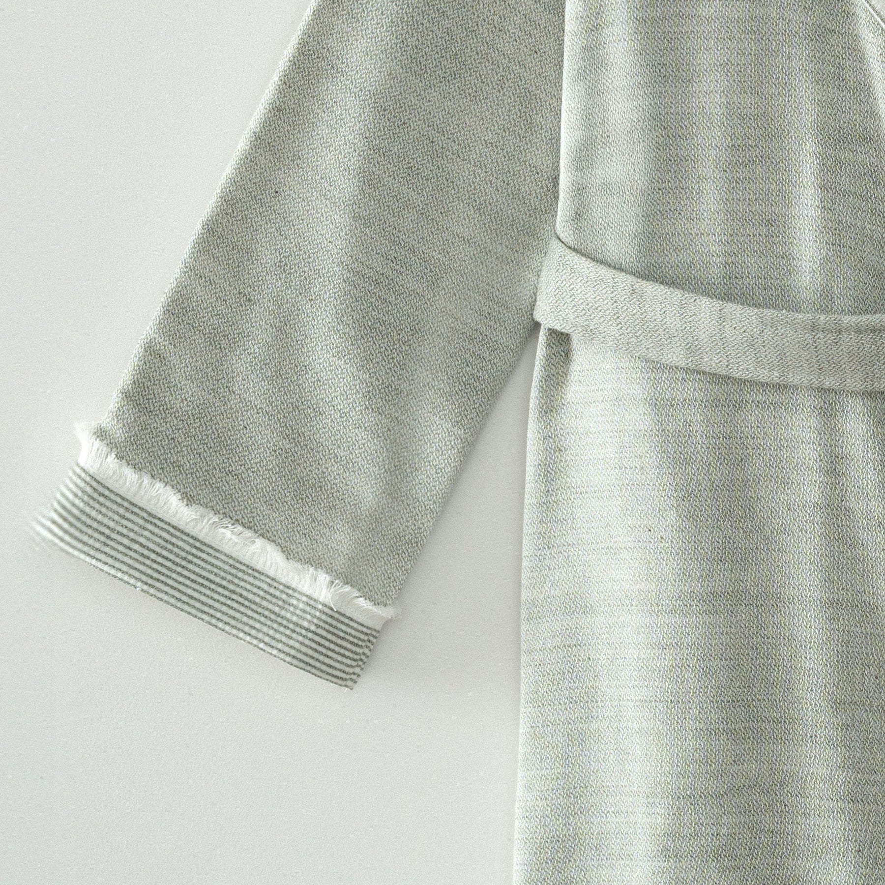 Hasna Organic Turkish Cotton Linen Women's Bathrobe Khaki