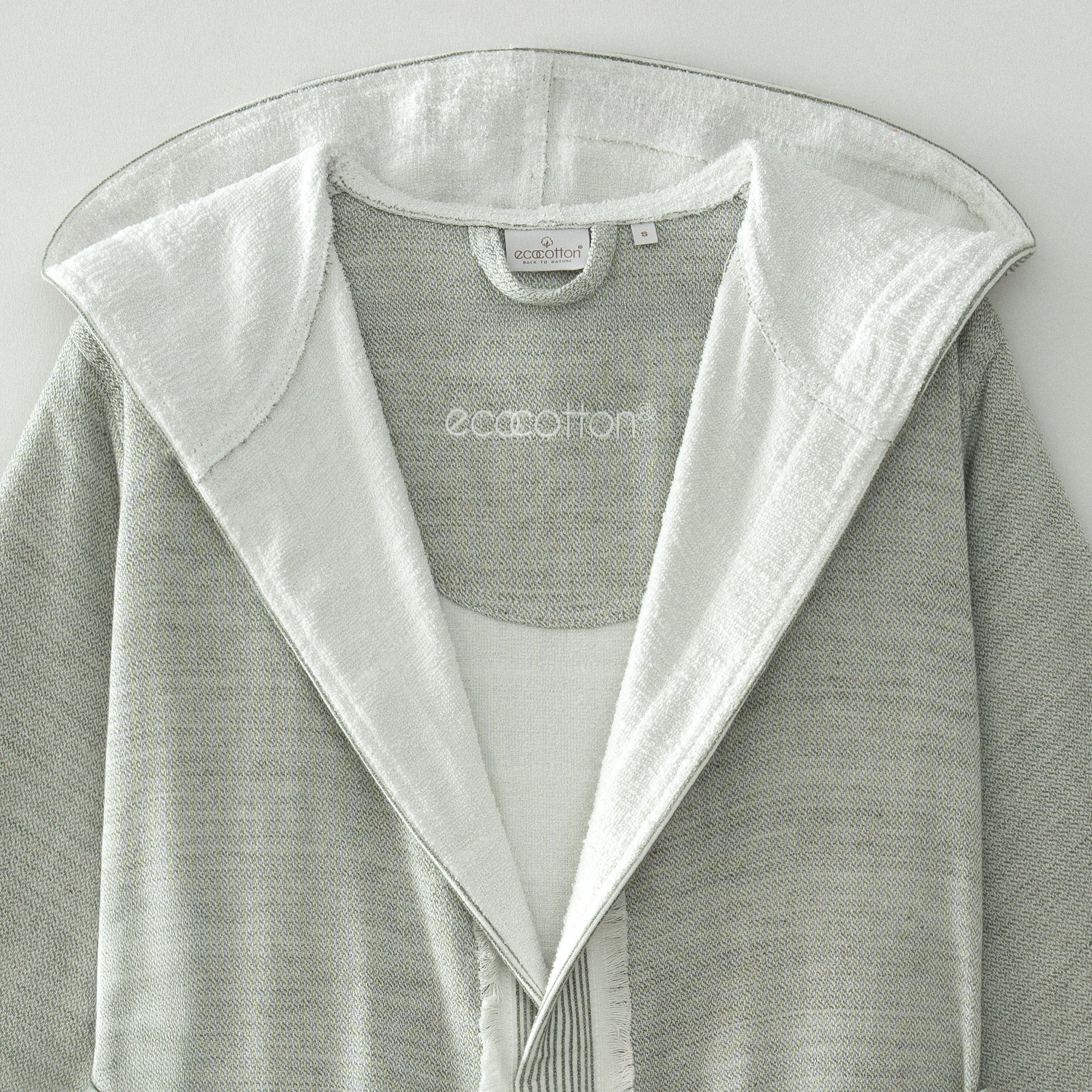 Hasna Organic Turkish Cotton Linen Women's Bathrobe Khaki