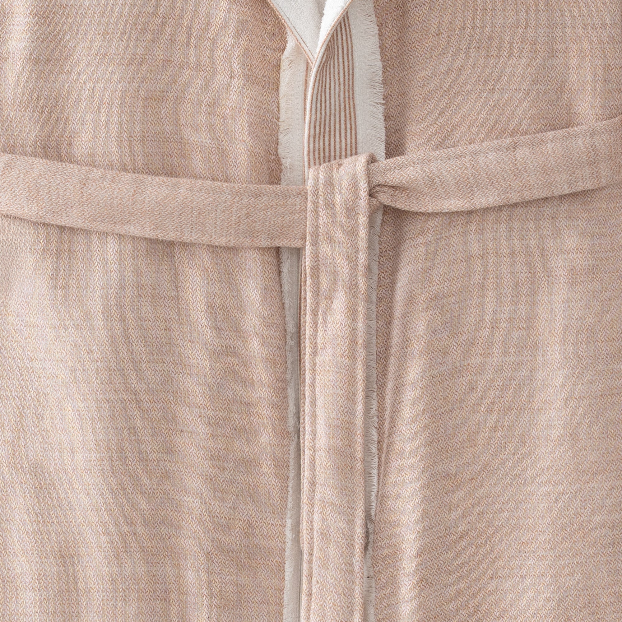 Hasna Organic Turkish Cotton Linen Women's Bathrobe Terra
