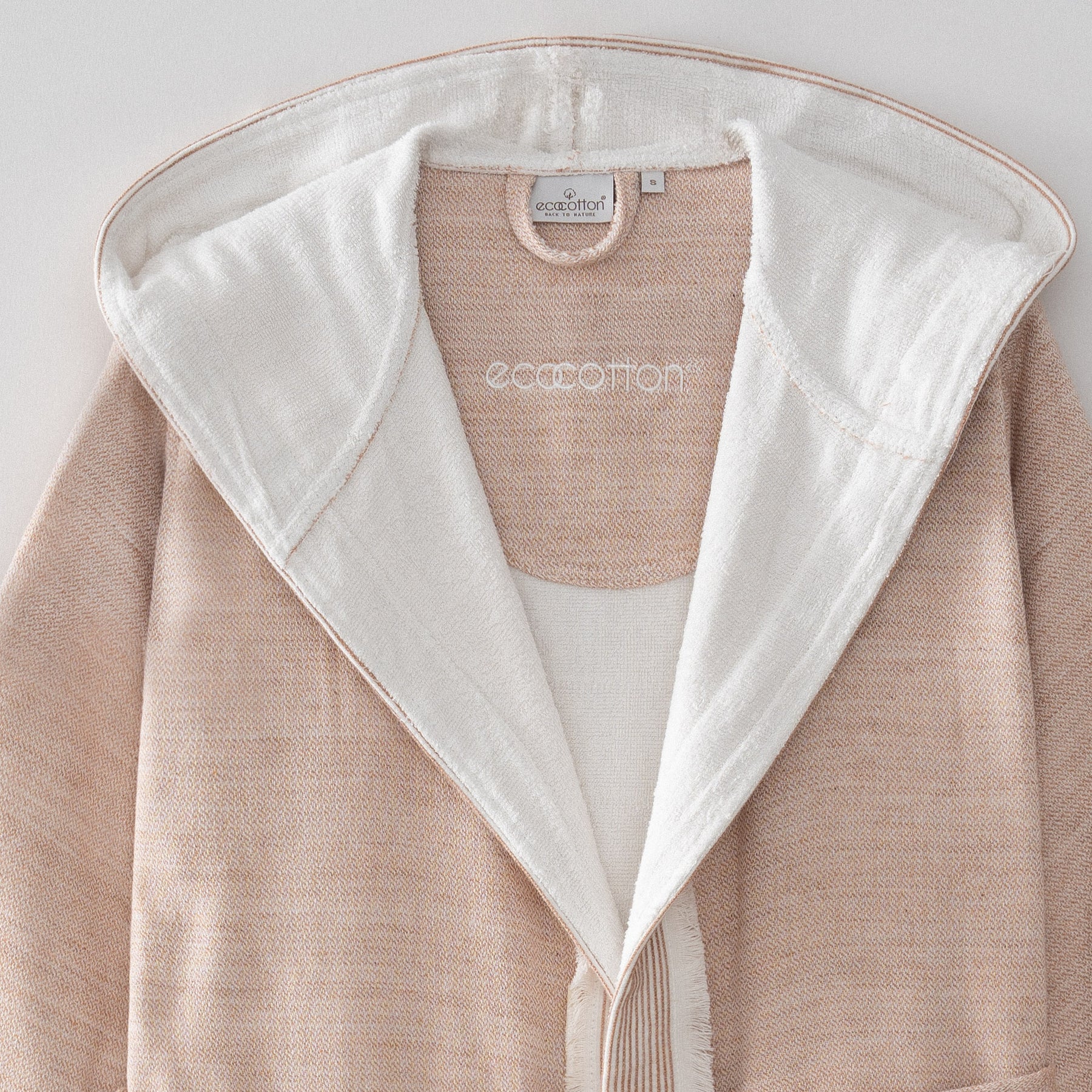Hasna Organic Turkish Cotton Linen Women's Bathrobe Terra