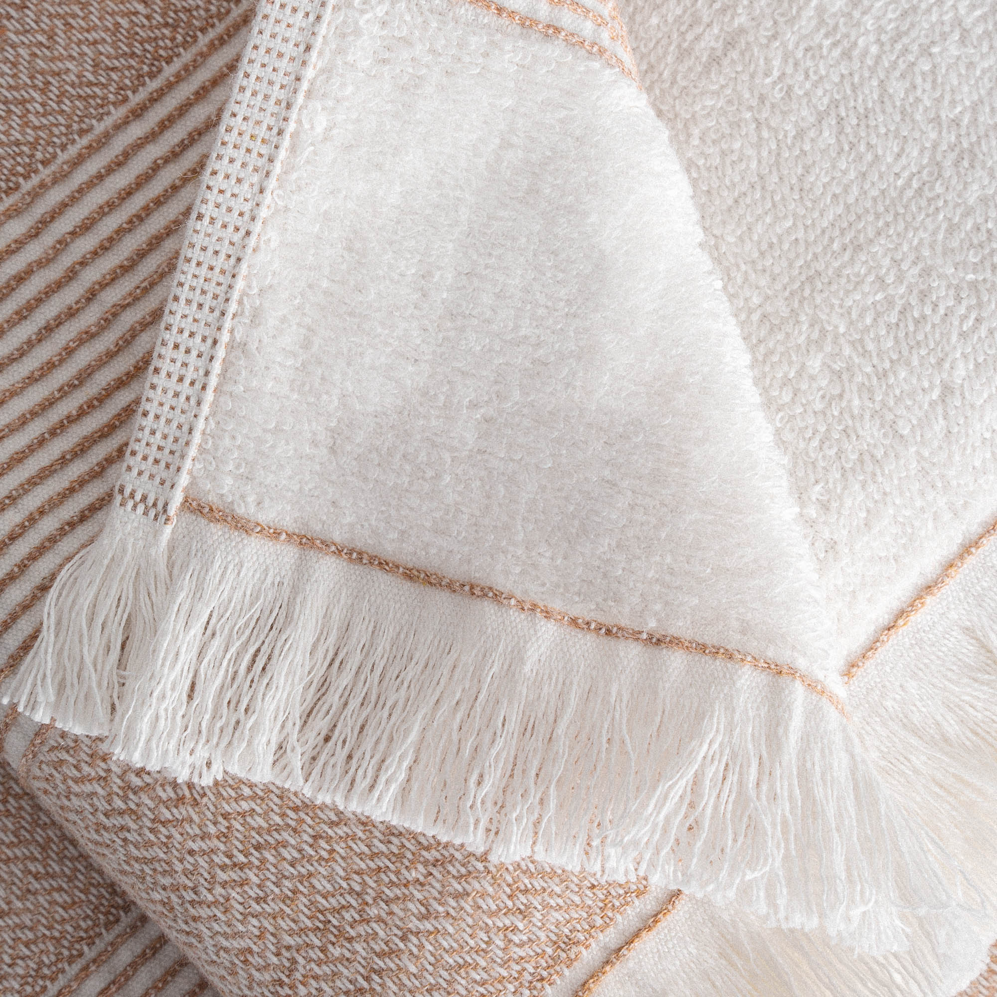 Hasna Organic Turkish Cotton Linen Bath Towel Set of 6 Terra