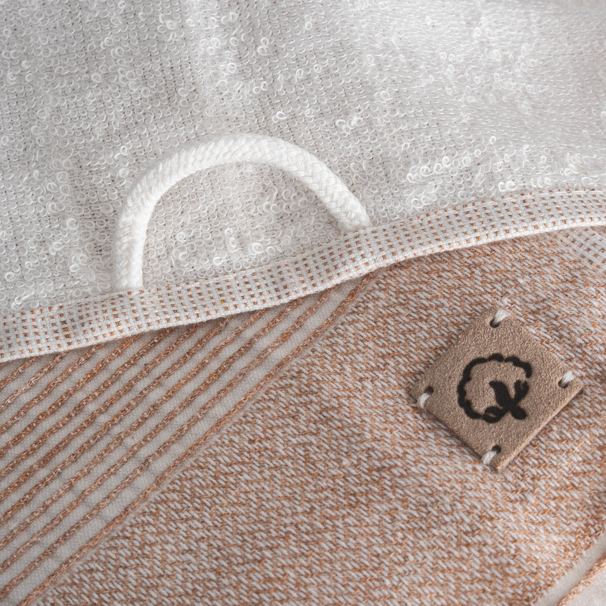 Hasna Organic Cotton Linen Bath Towel Set of 3 Terra