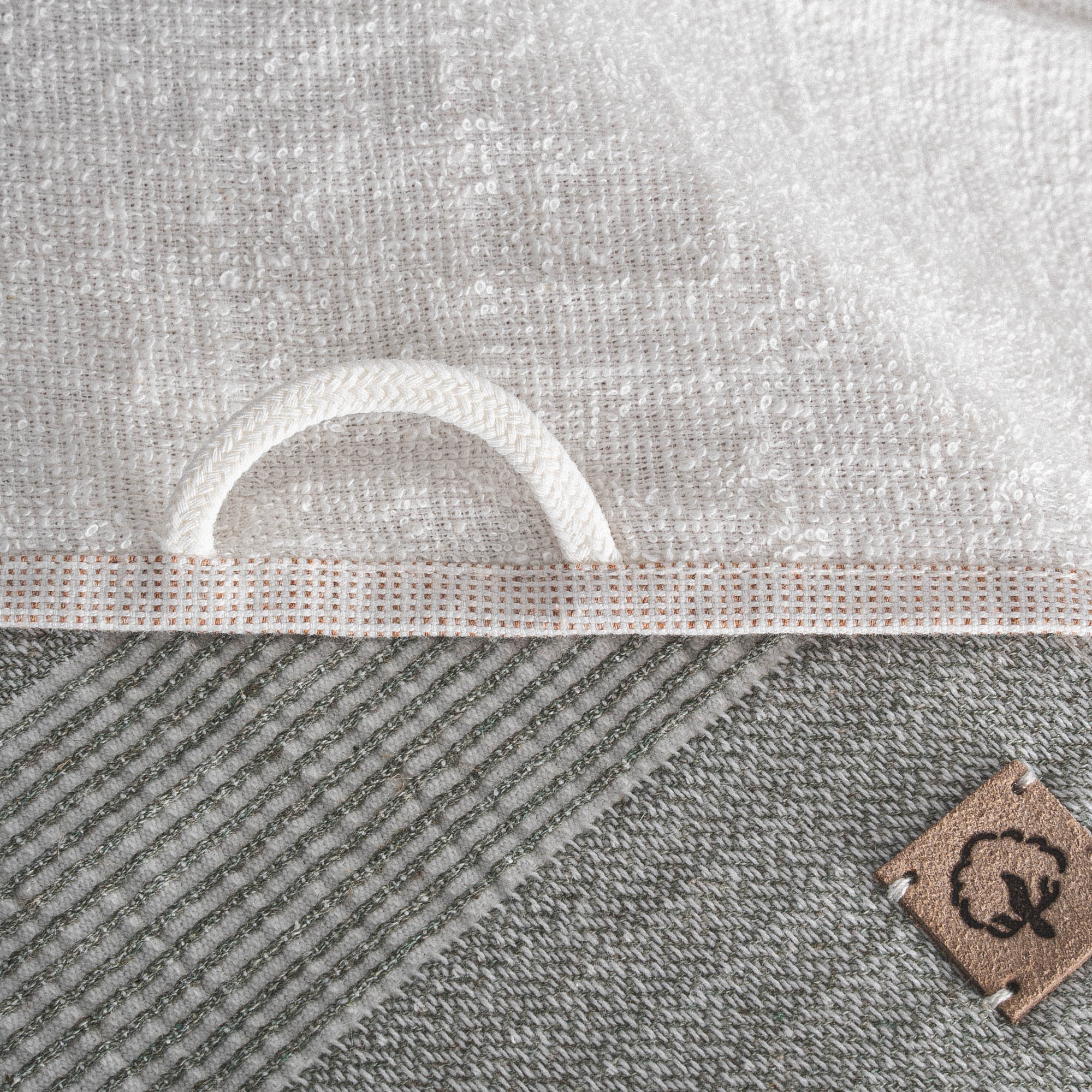Hasna Organic Turkish Cotton Linen Hand Towel Set of 8 Terra-Khaki