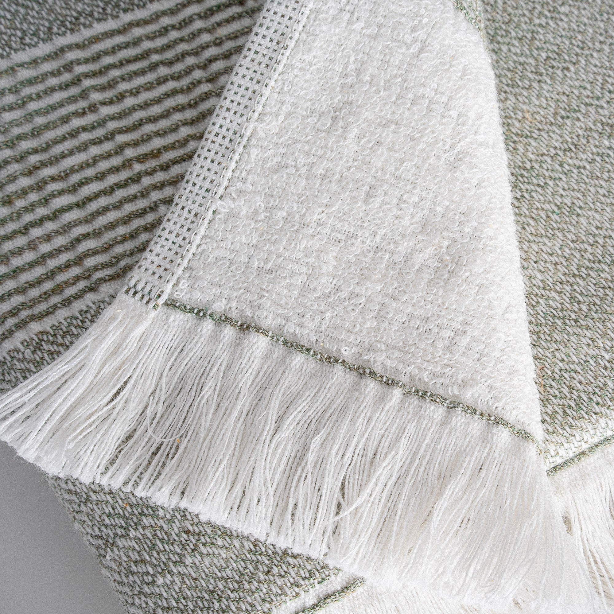 Hasna Organic Turkish Cotton Linen Hand Towel Set of 8 Anthracite-Khaki