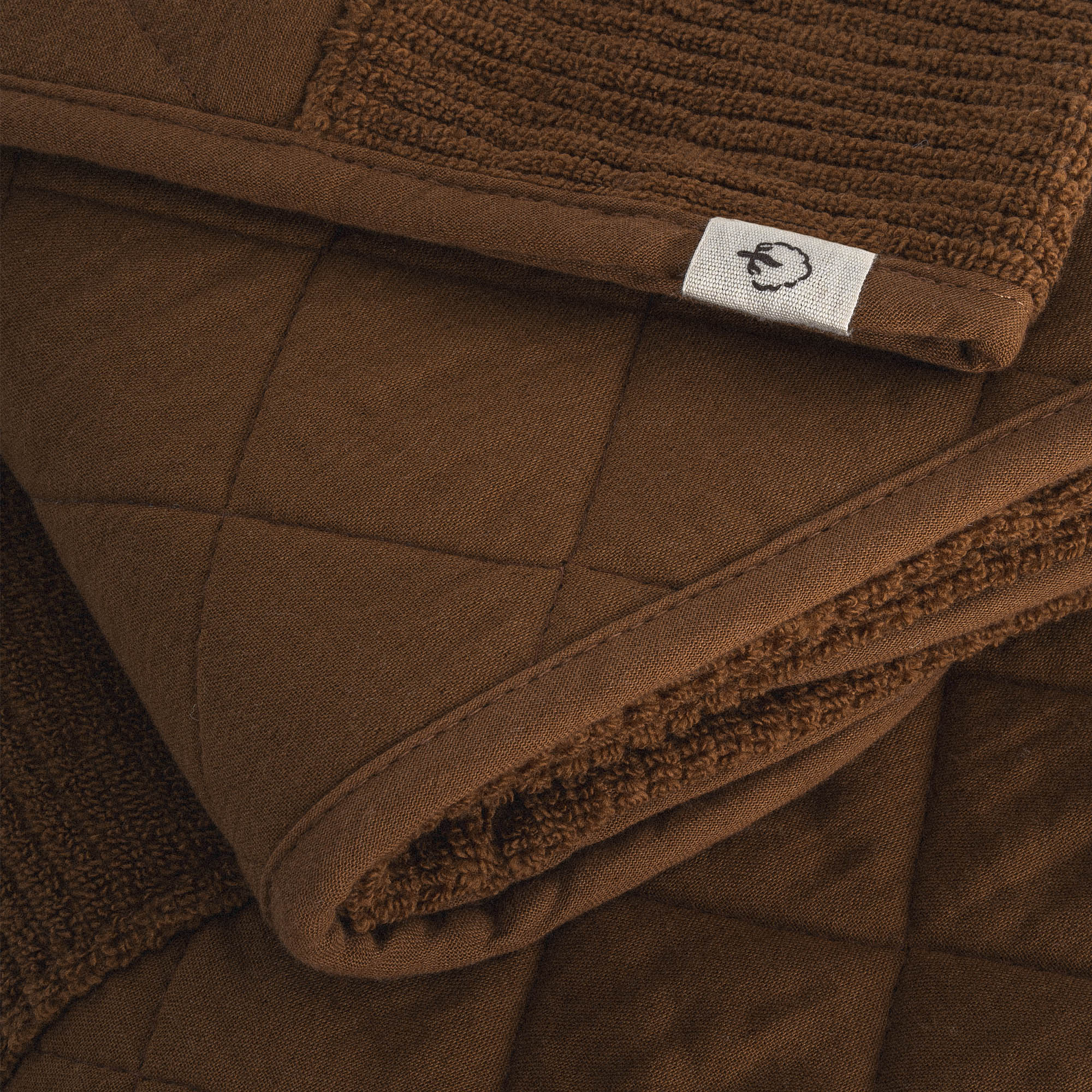 Hüma Cotton Quilted Bath Towel Set Pack of 3 Brown