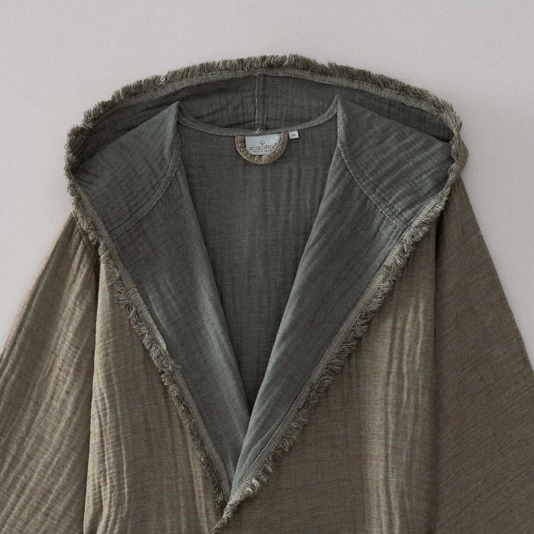 Muna Organic Turkish Cotton Men's Bathrobe Inject Green-Dark Green