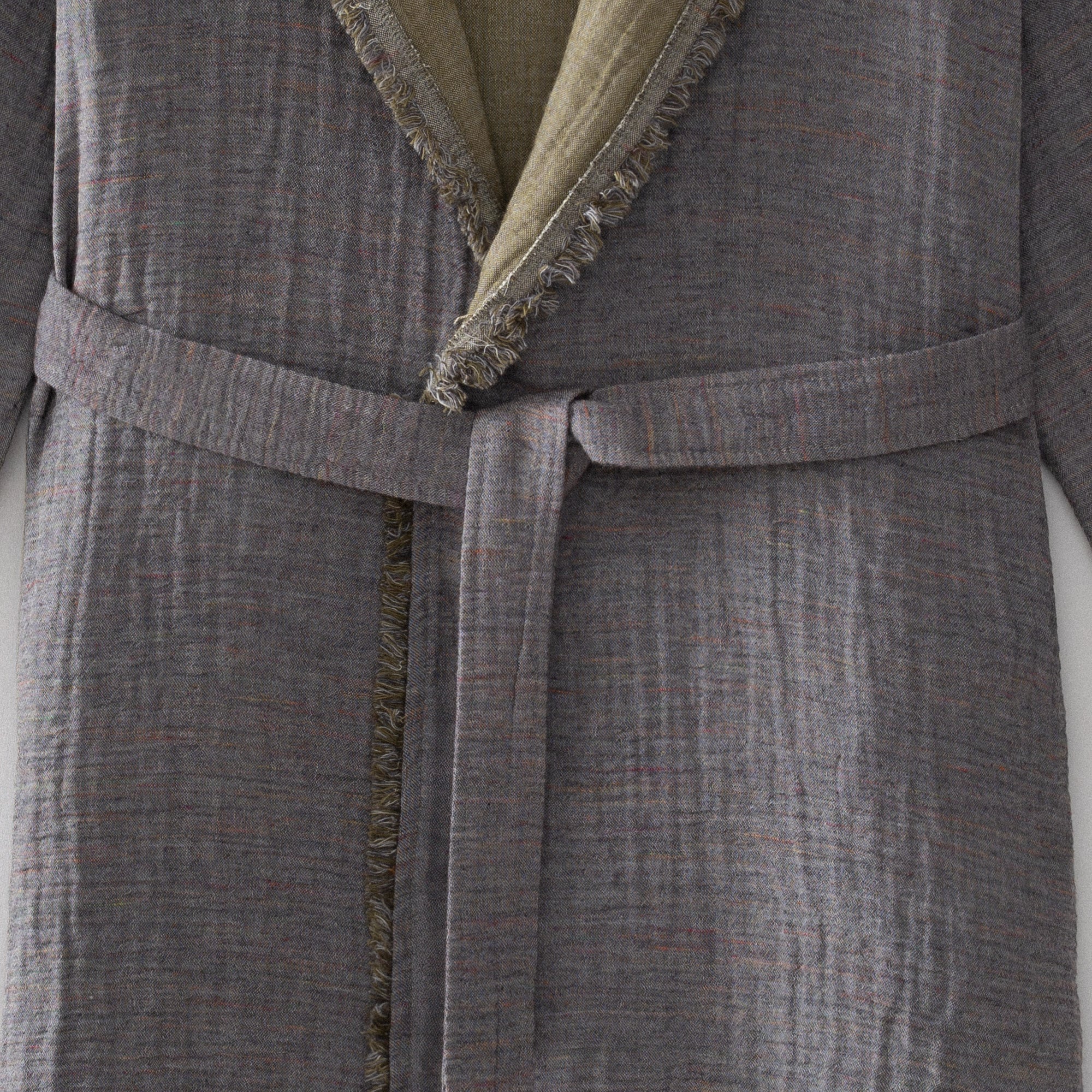 Muna Woman Bathrobe 100% Organic Cotton Inject Green-Anthracite