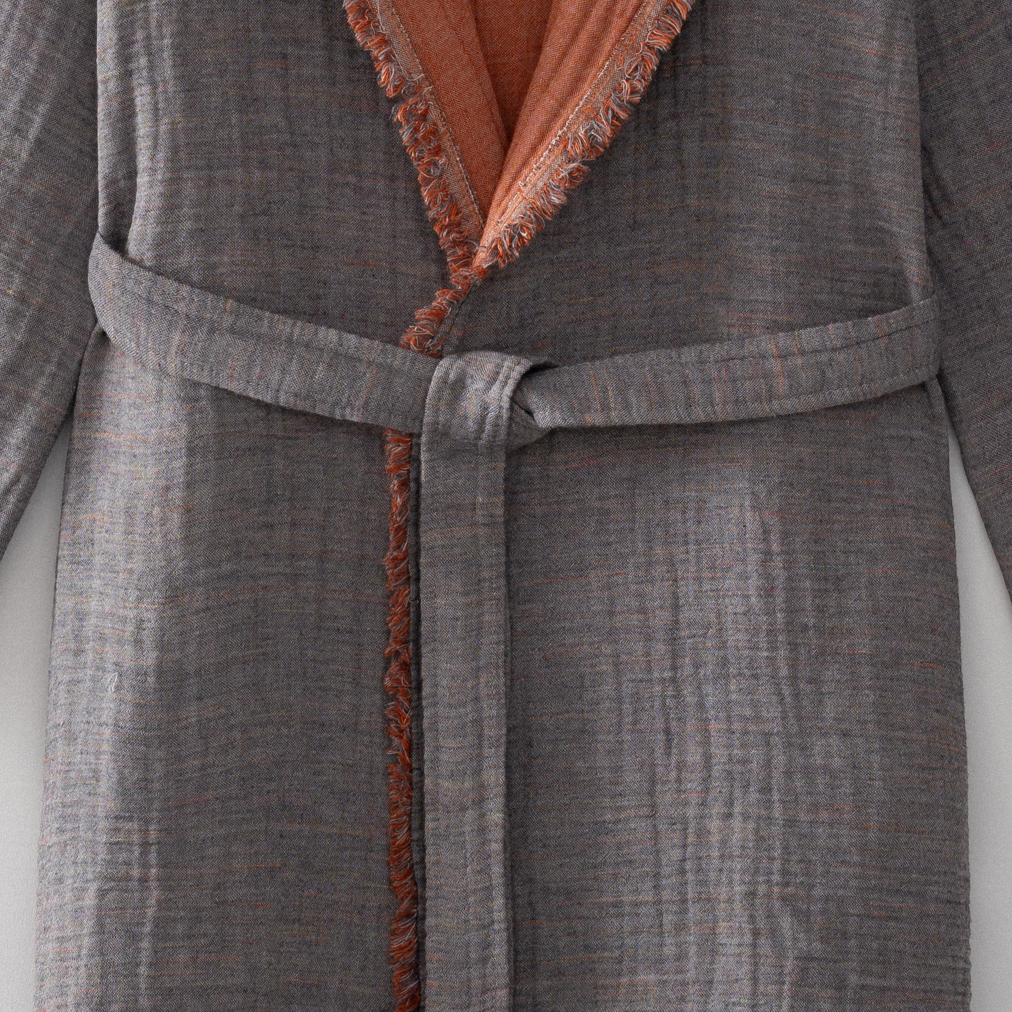 Muna Woman Bathrobe 100% Organic Cotton Inject Terra-Anthracite