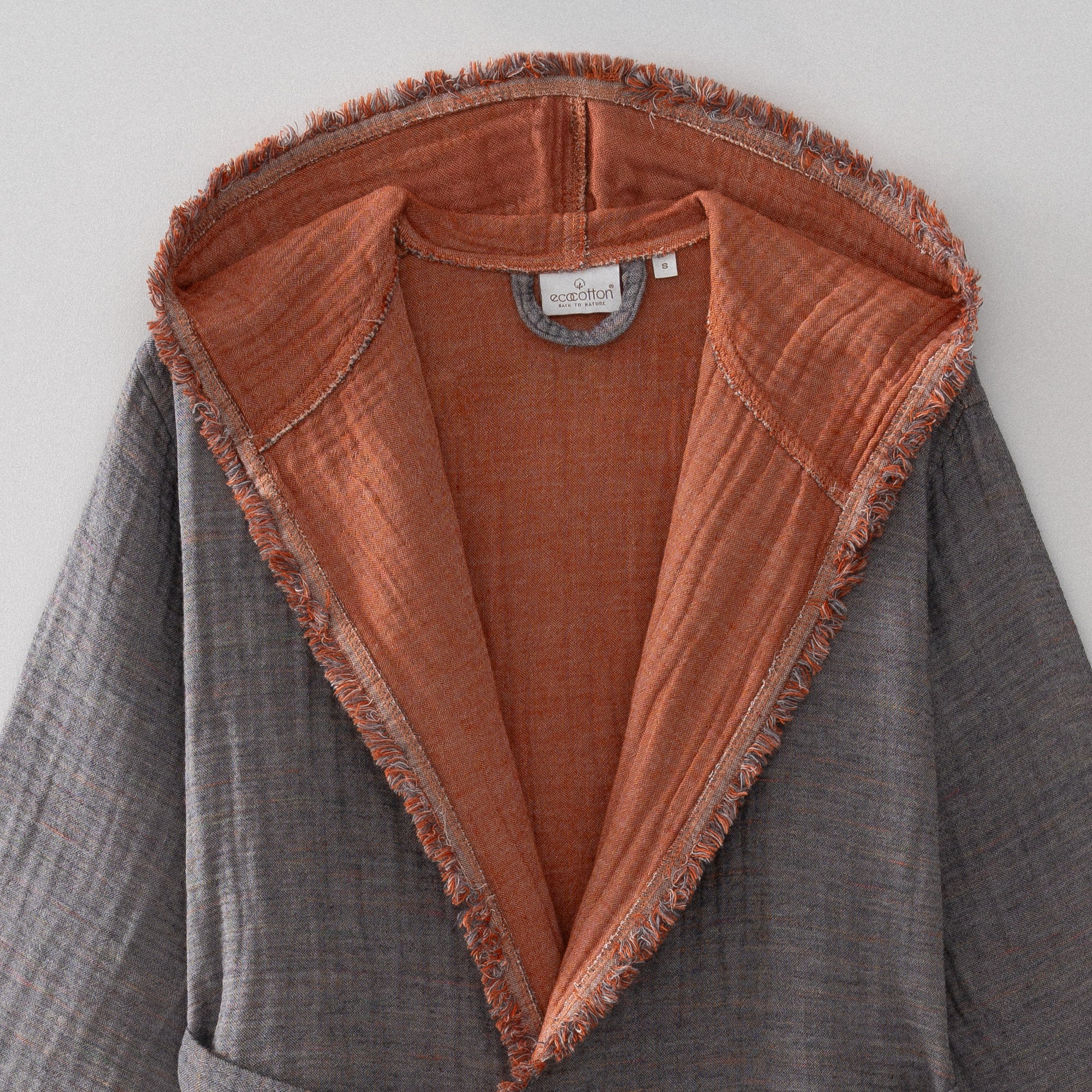 Muna Woman Bathrobe 100% Organic Cotton Inject Terra-Anthracite