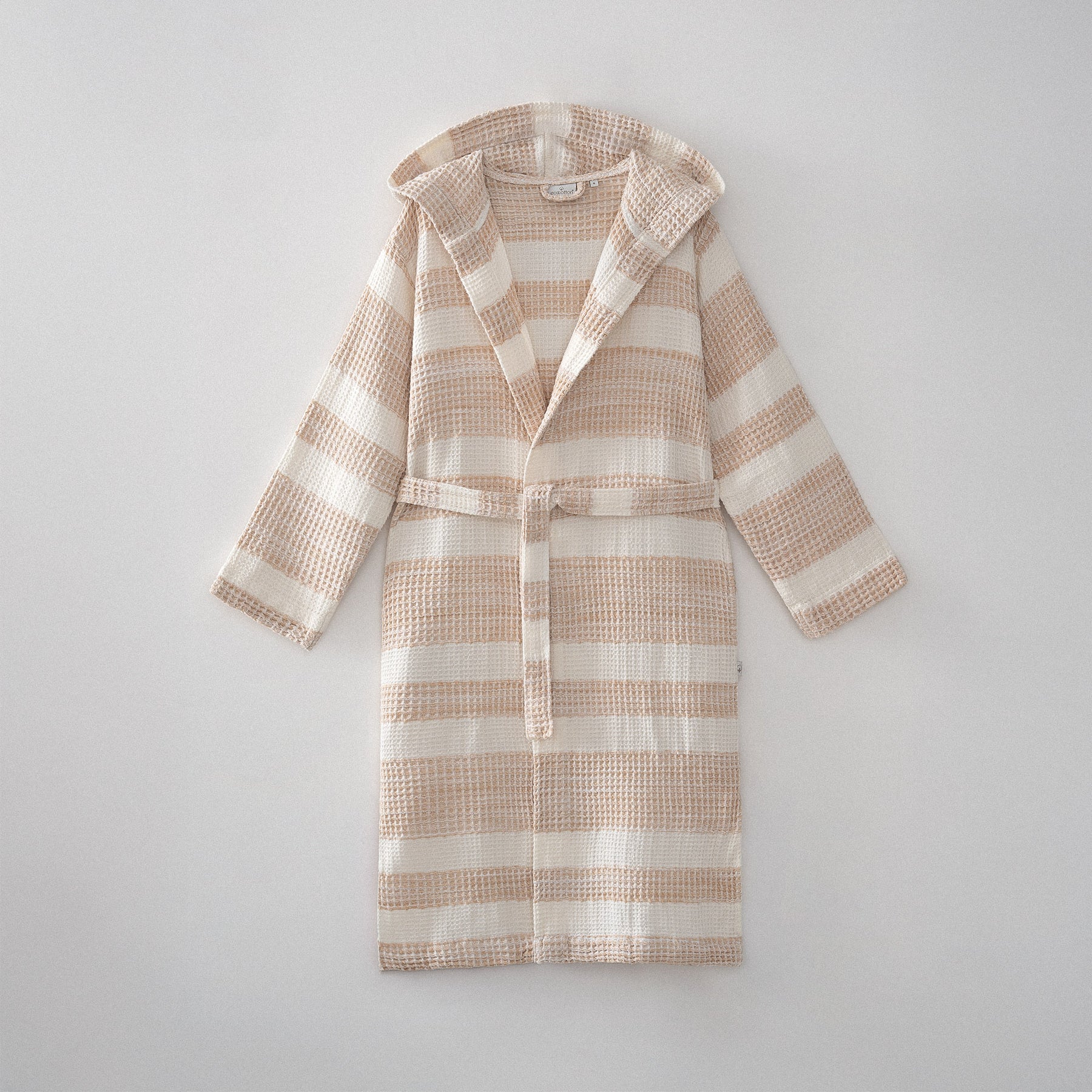 İkra Organic Turkish Cotton Women's Peshtemal Bathrobe Beige
