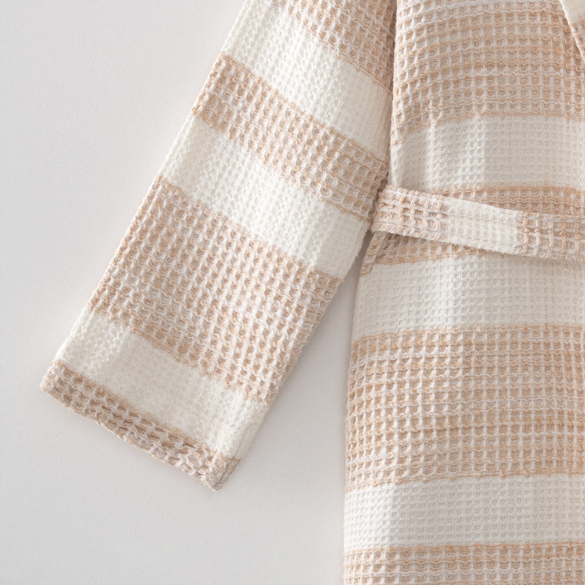 Ikra Pestemal Female Bathrobe %100Organic Cotton Jacquard Beige