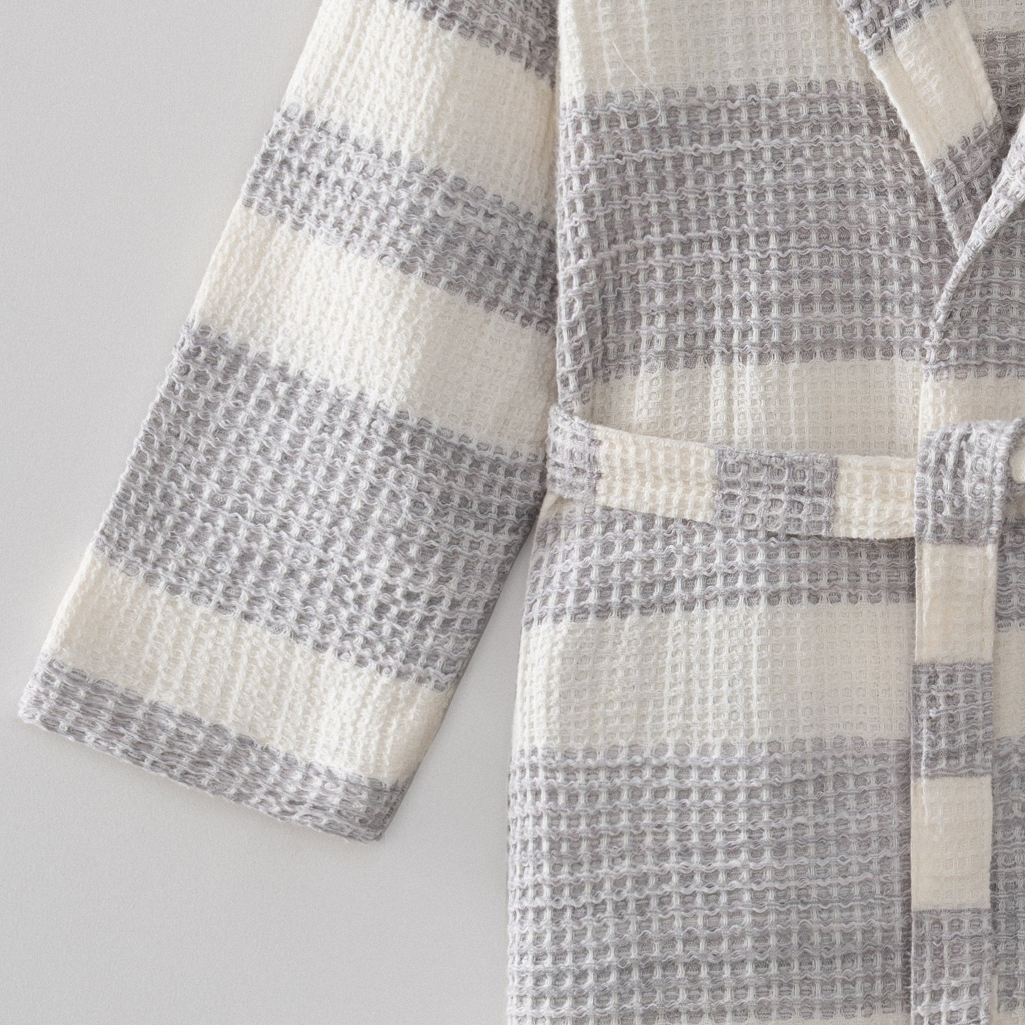 Ikra Pestemal Female Bathrobe %100Organic Cotton Jacquard Gray