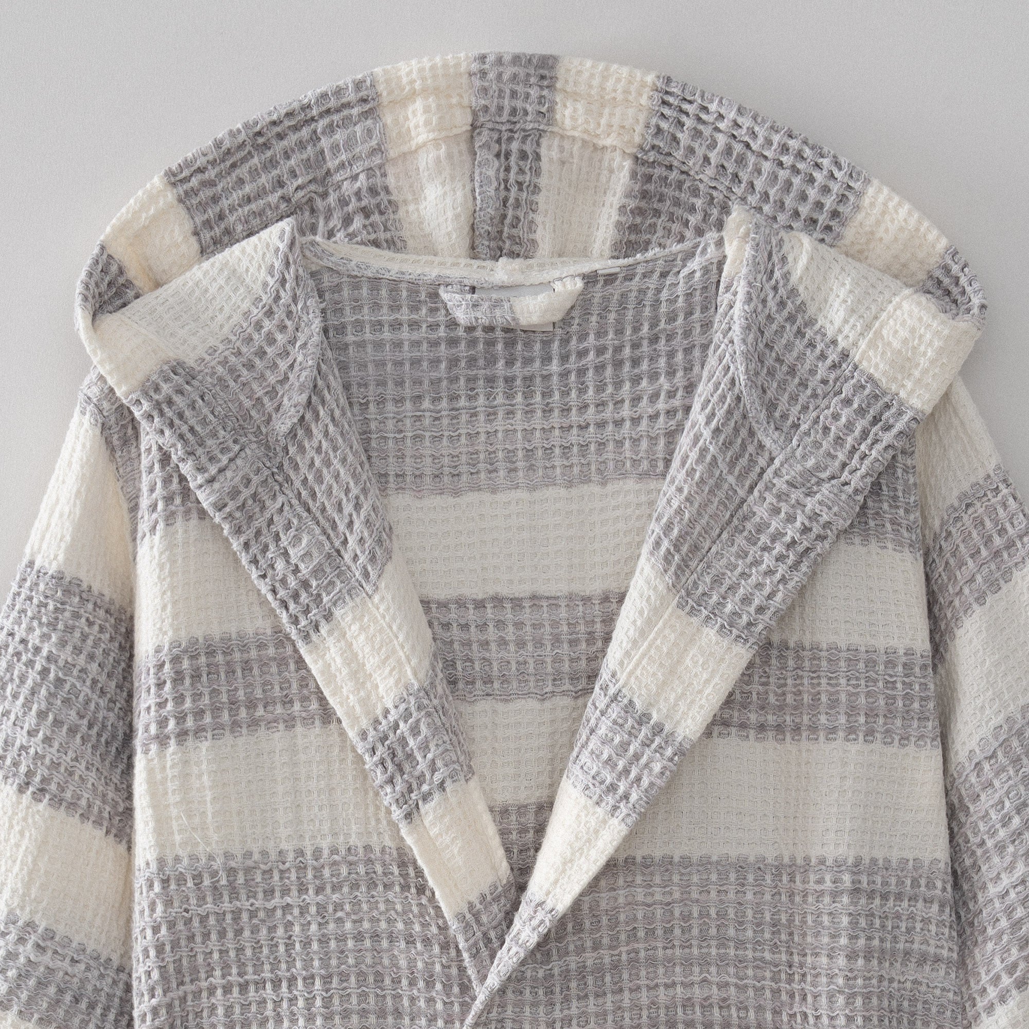 Ikra Pestemal Female Bathrobe %100Organic Cotton Jacquard Gray