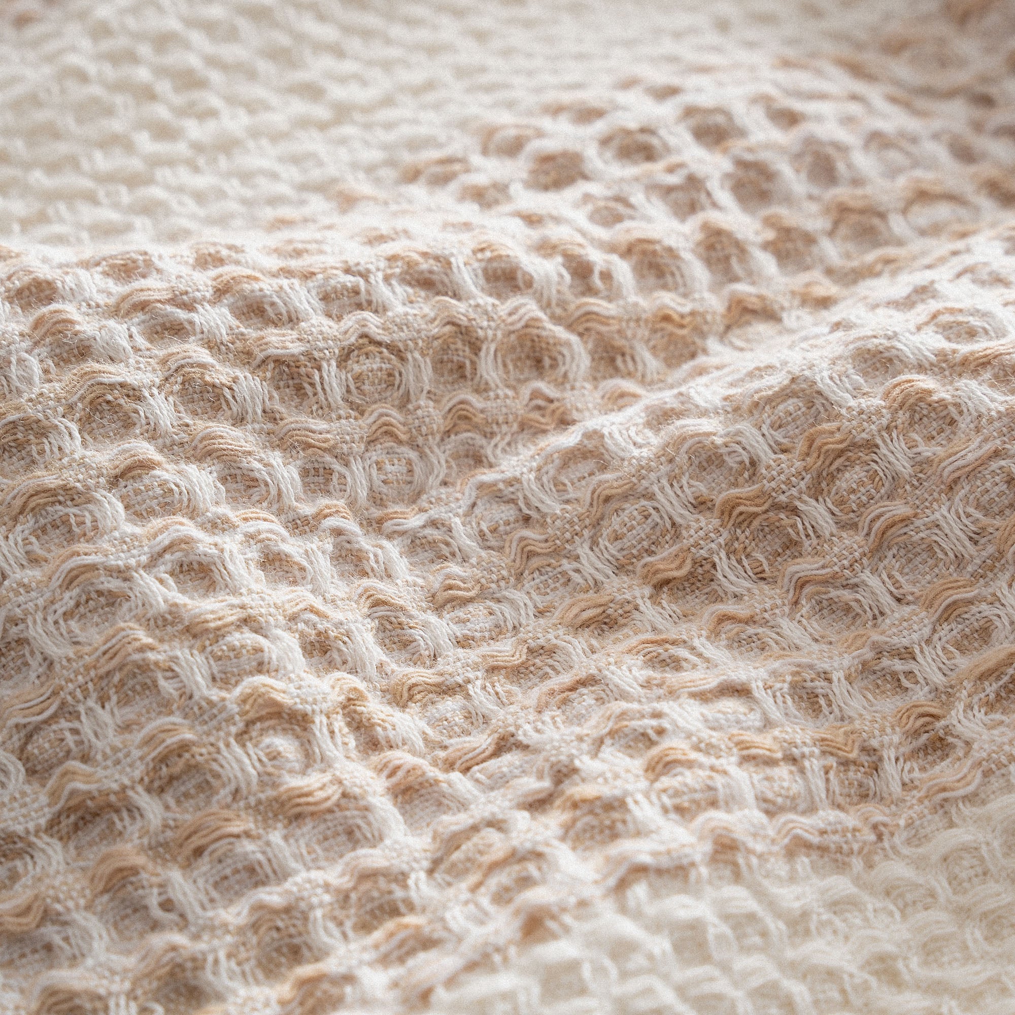 Ikra Pestemal %100 Organic Cotton Jacquard Beige 90X180 Cm