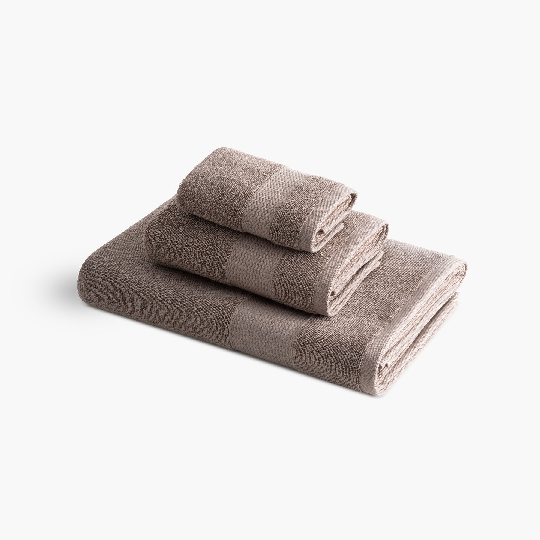 Lara Turkish Cotton Bath Towel Set of 3 Brown
