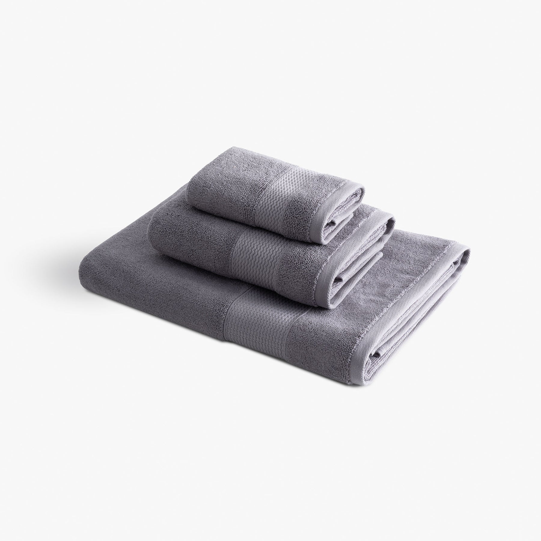 Lara Turkish Cotton Bath Towel Set of 3 Dark Gray