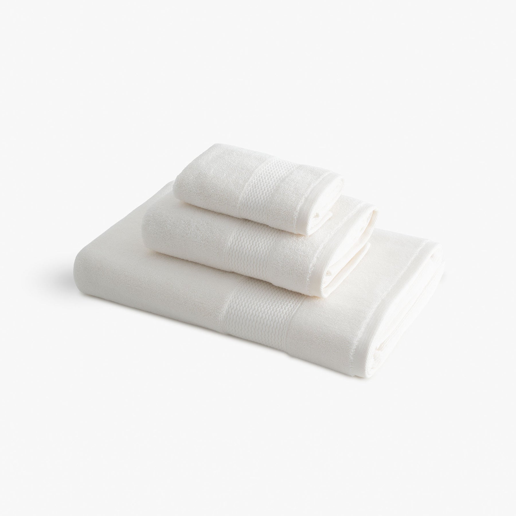 Lara Turkish Cotton Bath Towel Set of 3 Cream