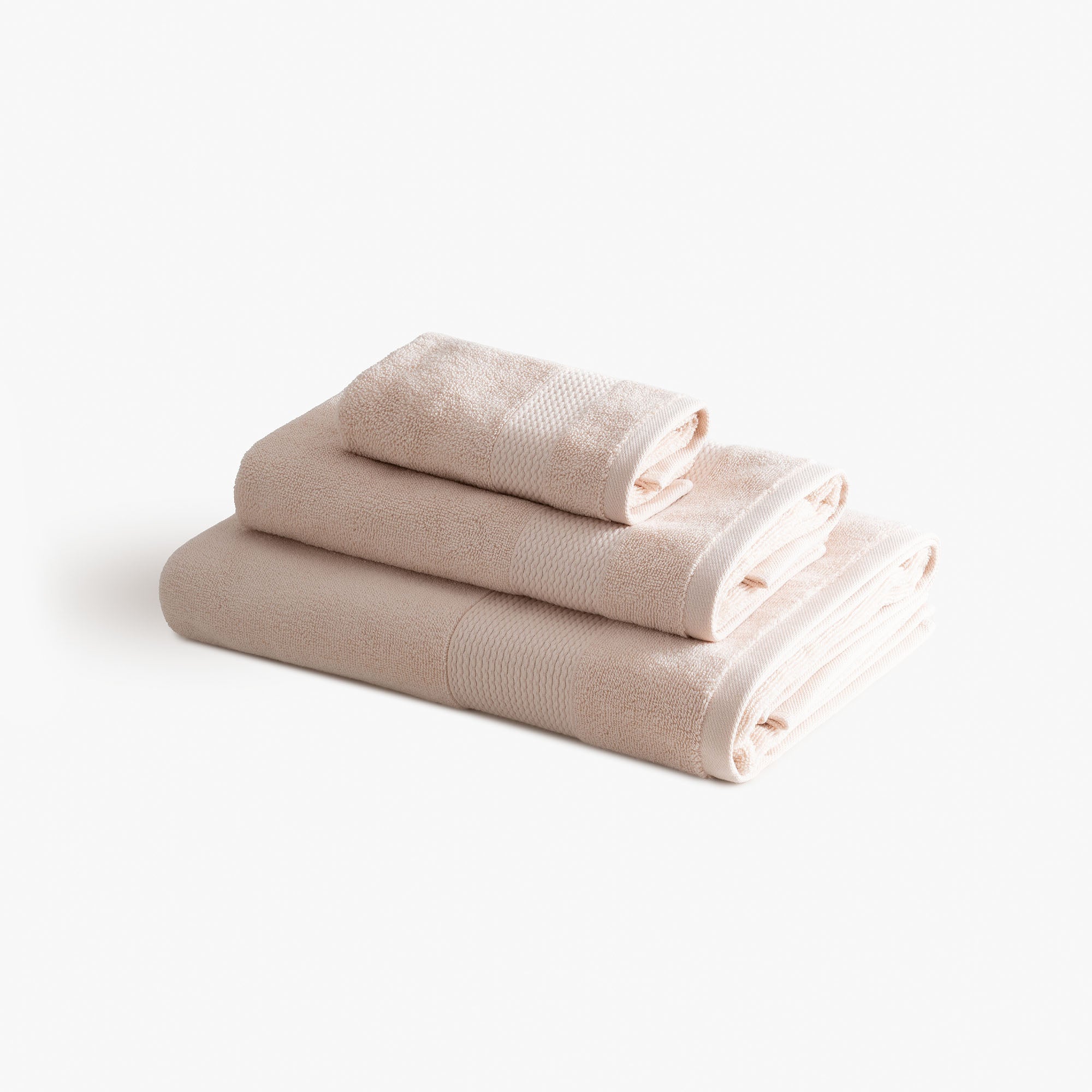 Lara Cotton Bath Towel Set of 3 Light Salmon