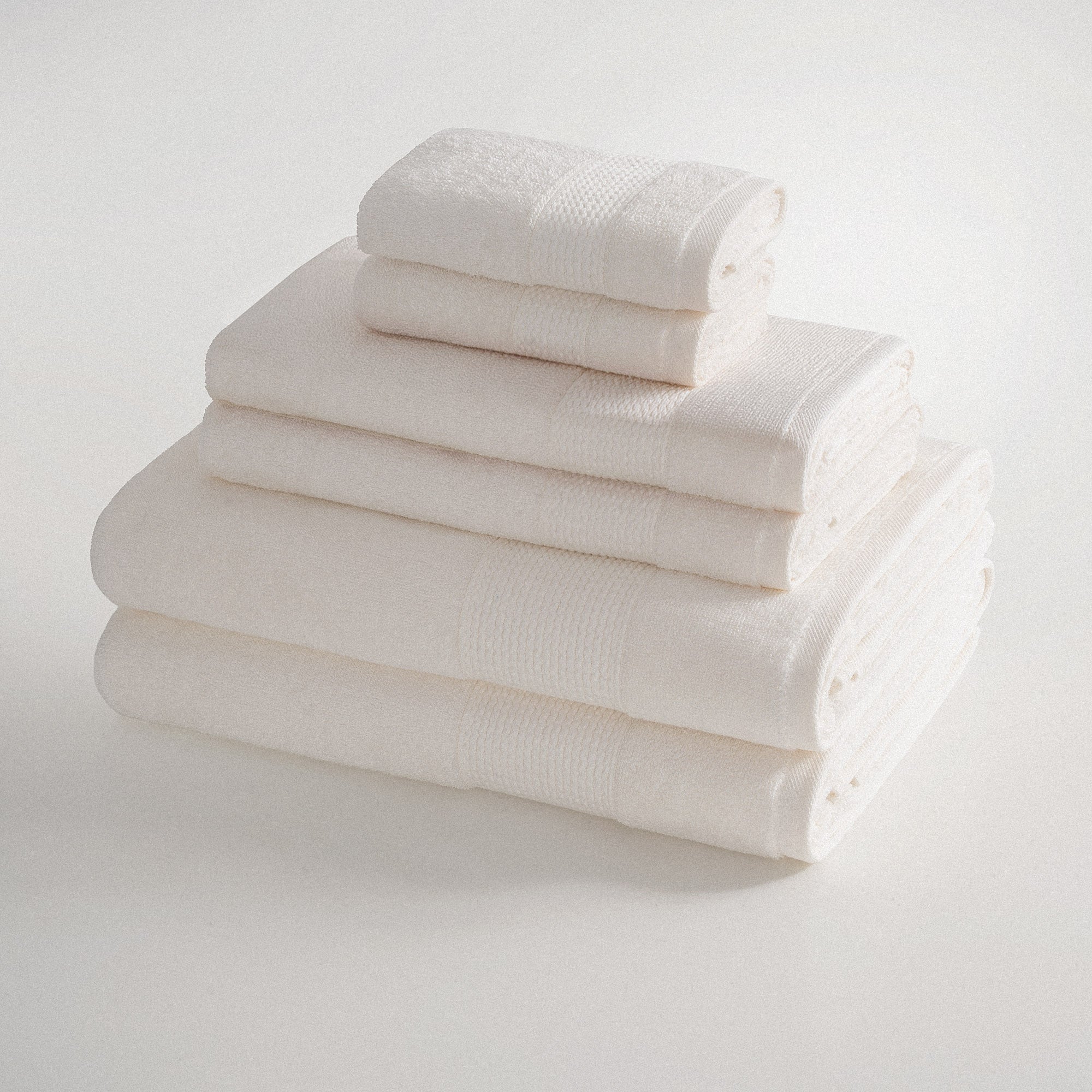 Lara Turkish Cotton Bath Towel Set of 6 Cream
