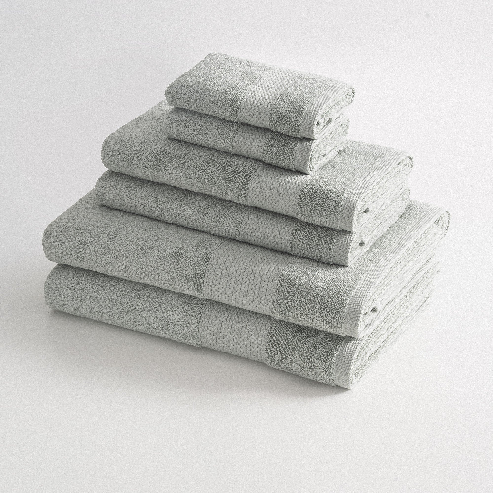 Lara Turkish Cotton Bath Towel Set of 6 Green