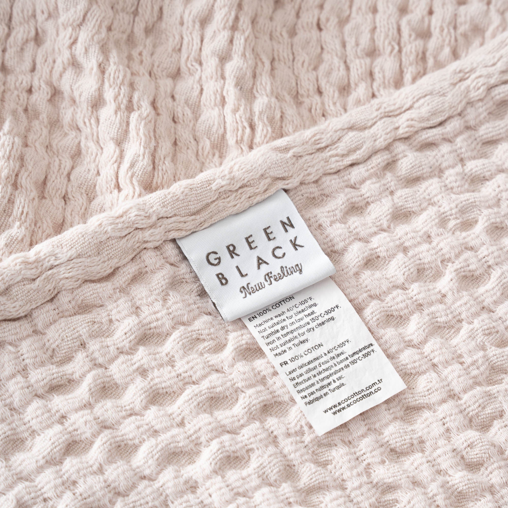 Lara Turkish Cotton Double Pique Bedspread Light Salmon