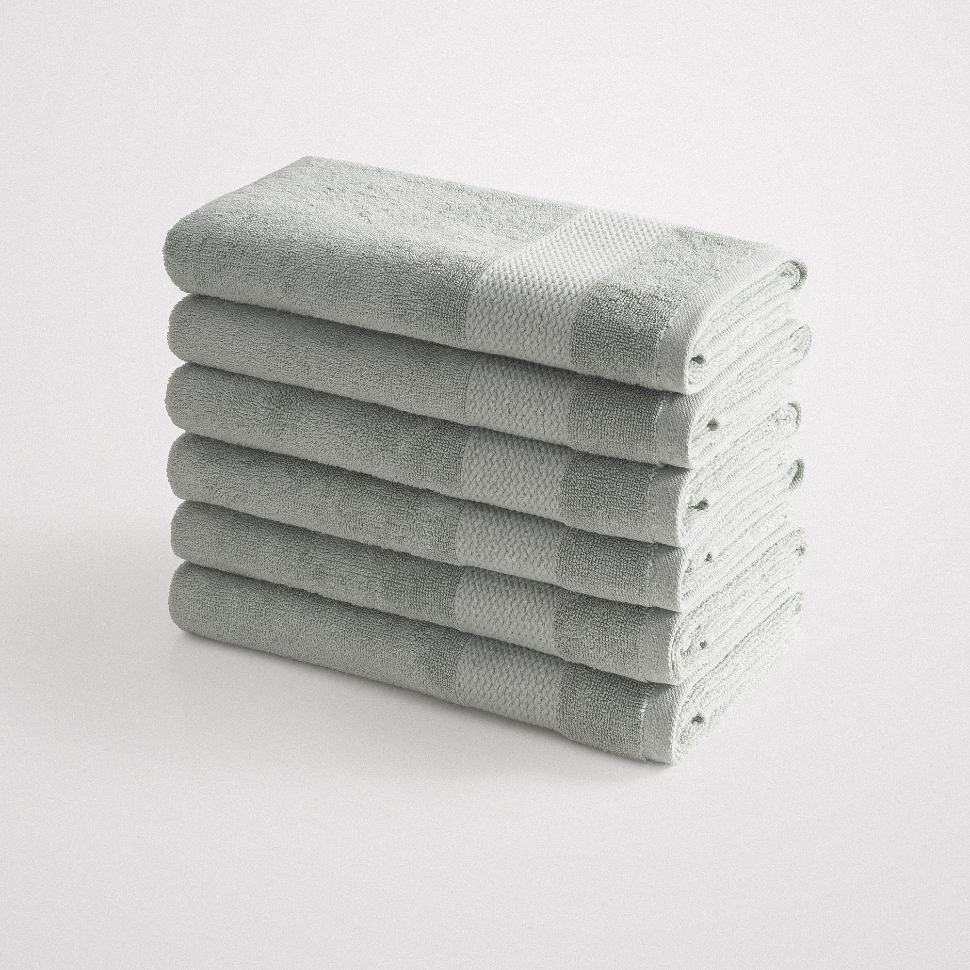 Lara Turkish Cotton Hand Towel Set of 6 Green