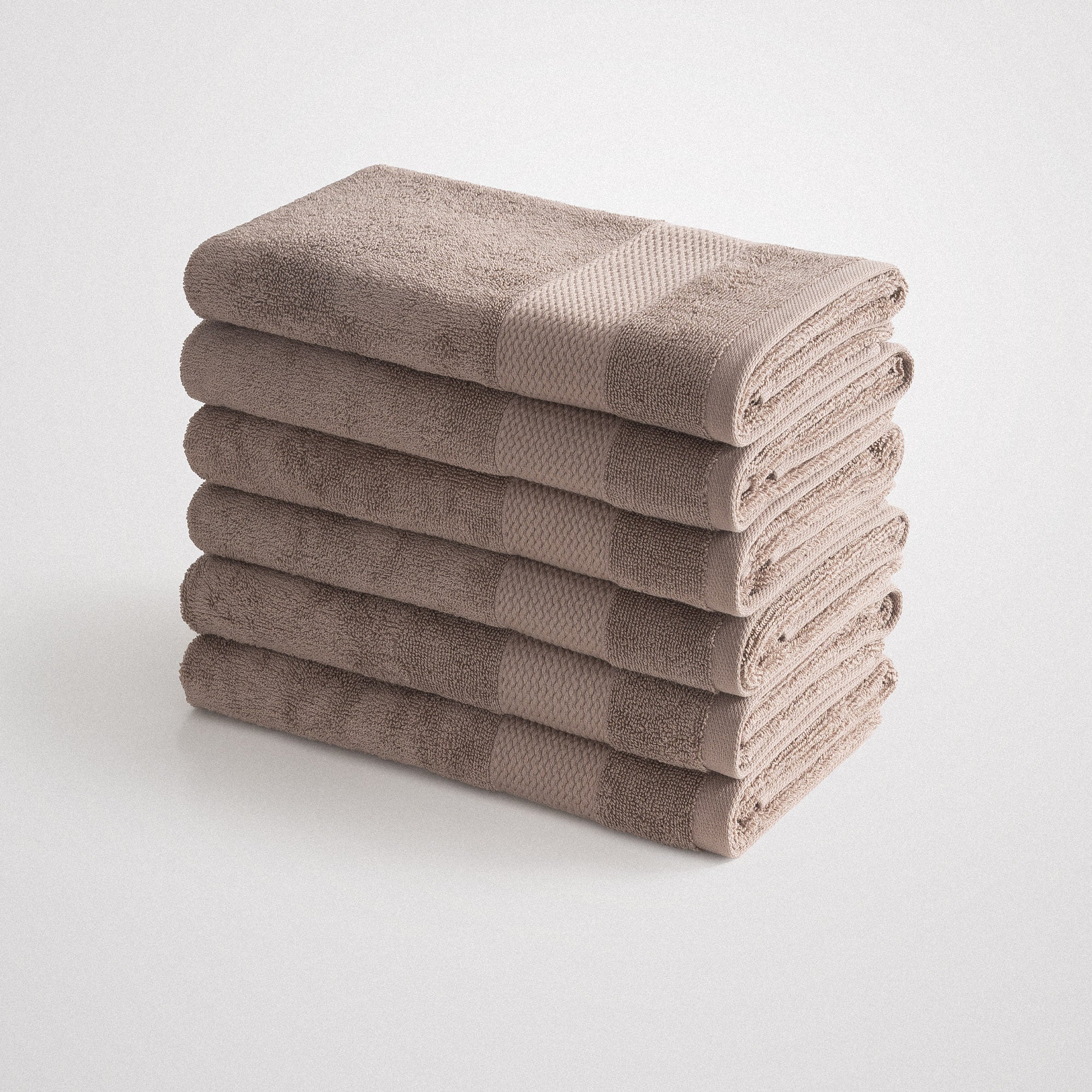 Lara Turkish Cotton Hand Towel Set of 6 Brown