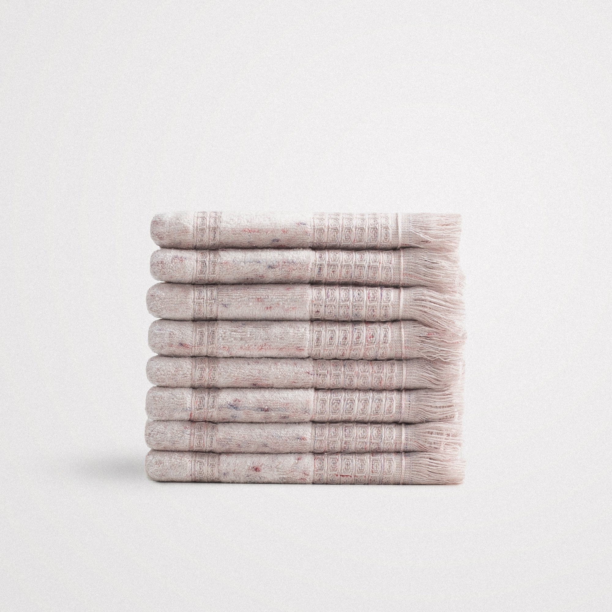 Maia Organic Turkish Cotton Wash Cloth Towel Set of 8 Inject Powder