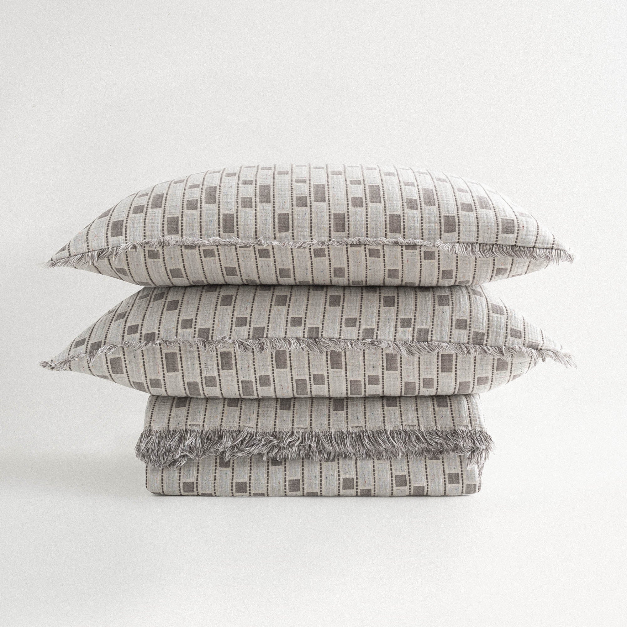 Merisa Organic Cotton Muslin Double Pique Set Grey