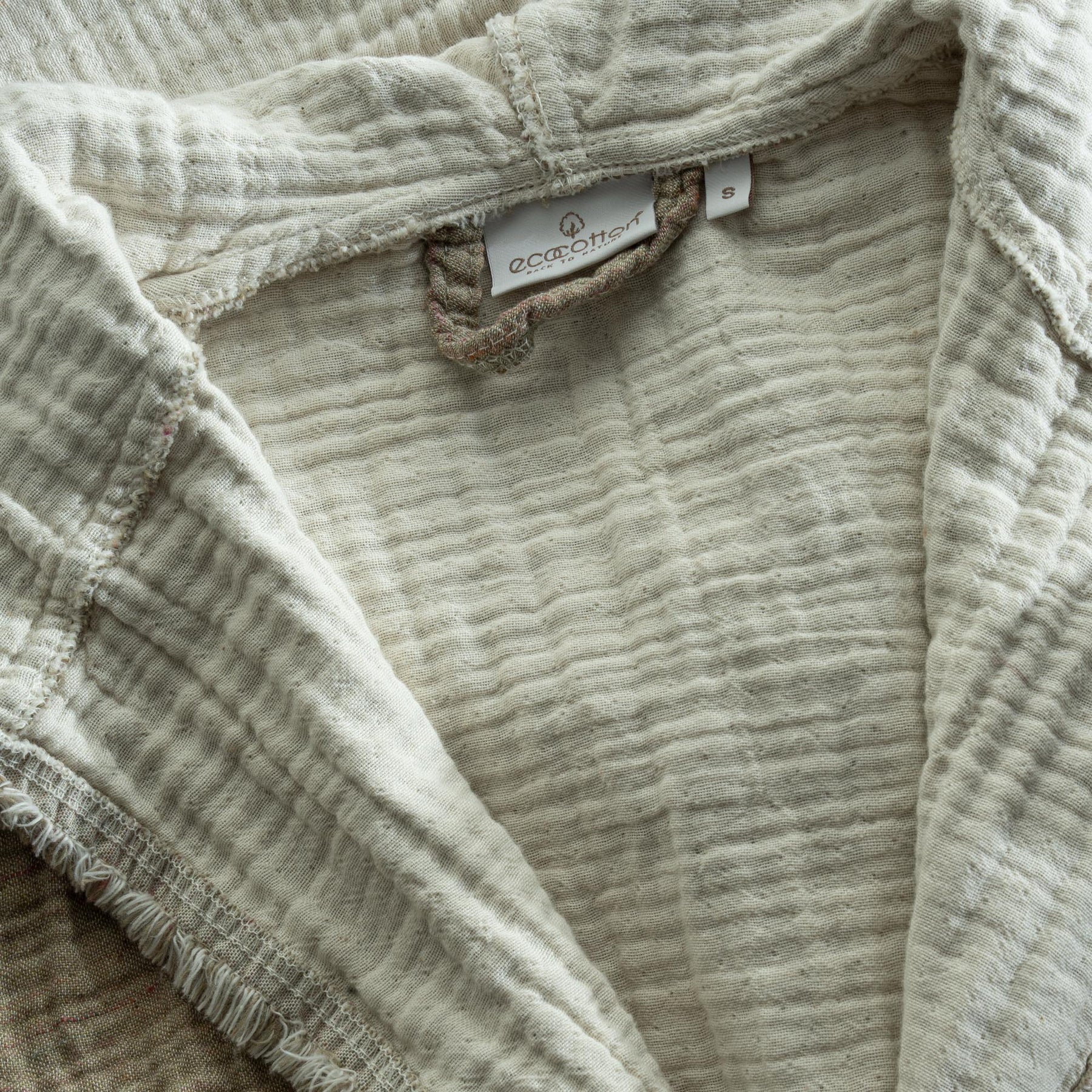 Muna Organic Turkish Cotton Women's Bathrobe Inject Green-Cream