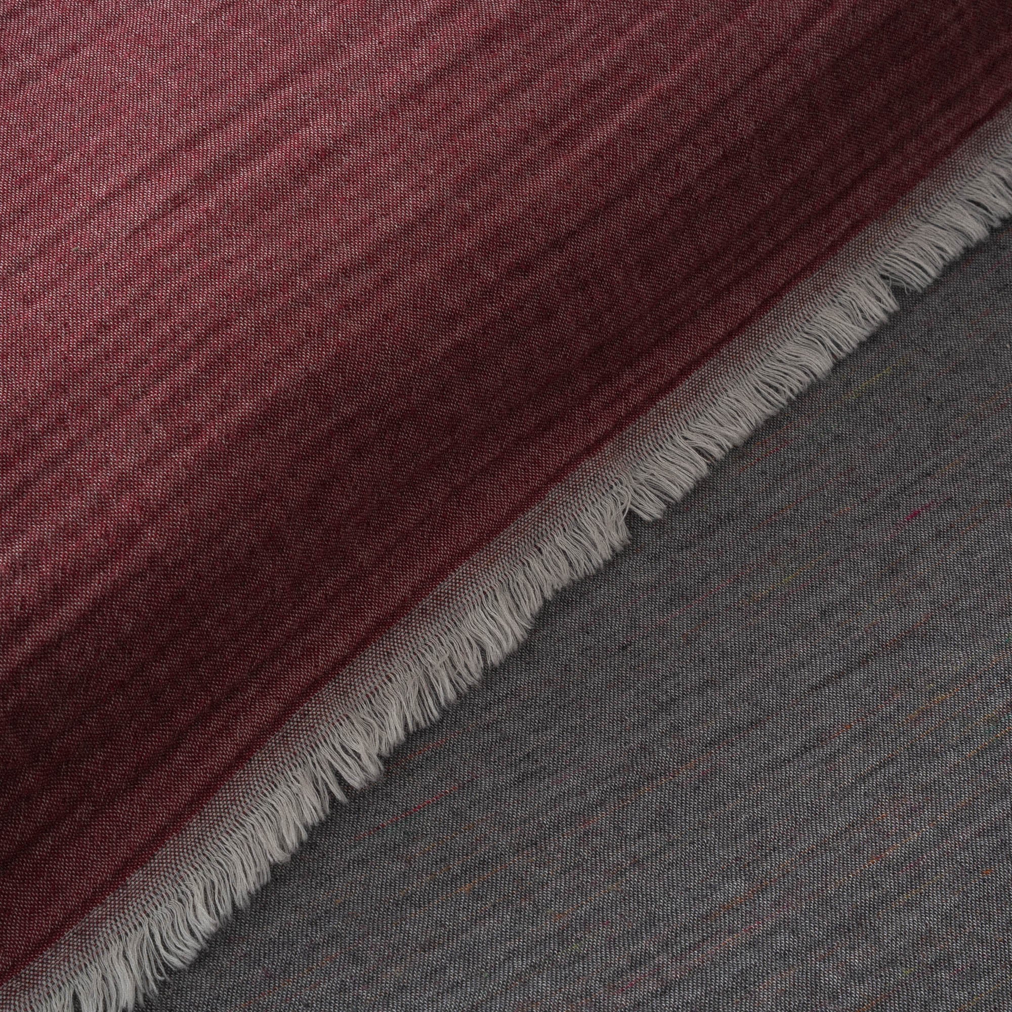 Muna Double Bedspread 100% Organic Cotton Inject Bordeaux -Anthracite 230x250 Cm