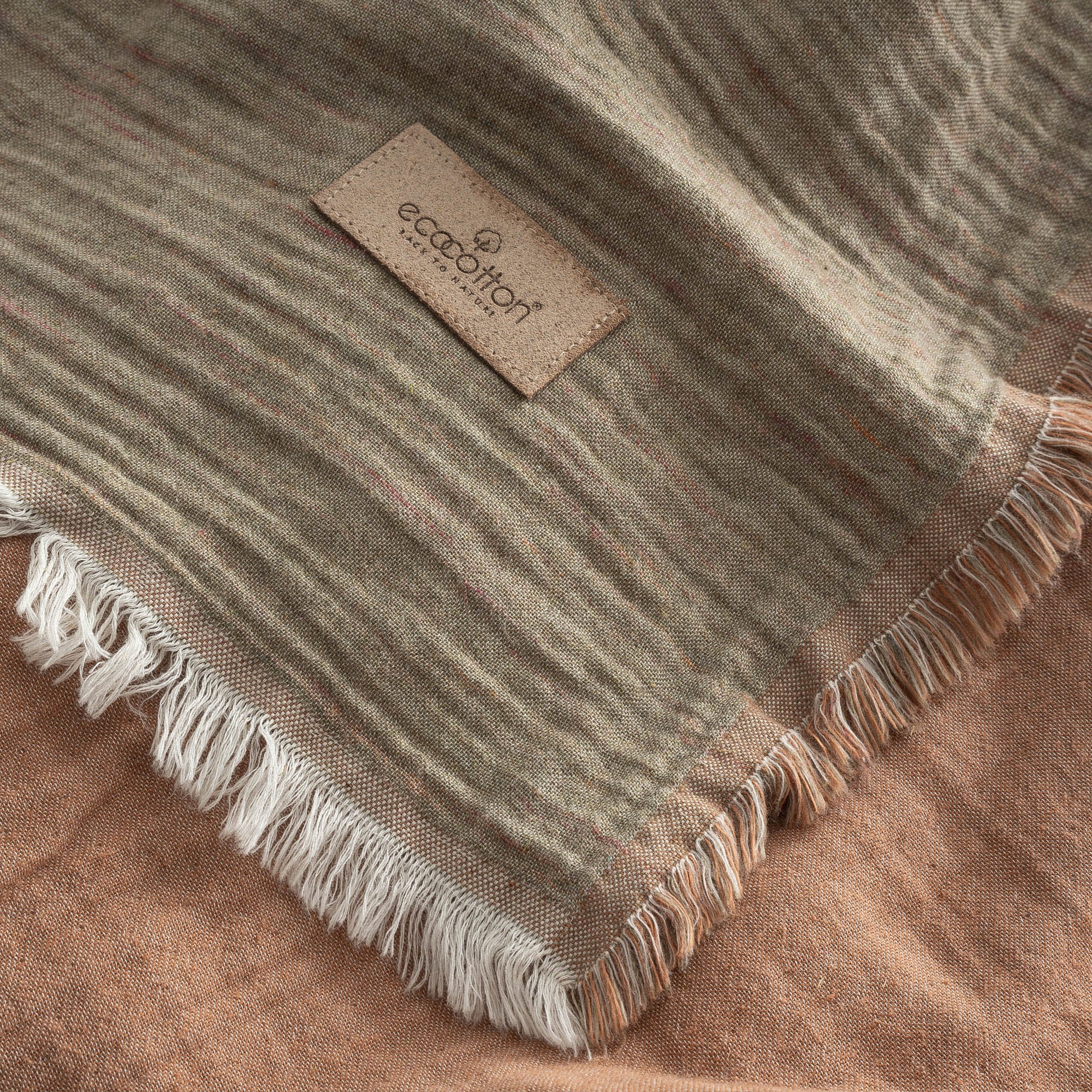 Muna Organic Turkish Cotton Double Bedspread Set Inject Green-Terra