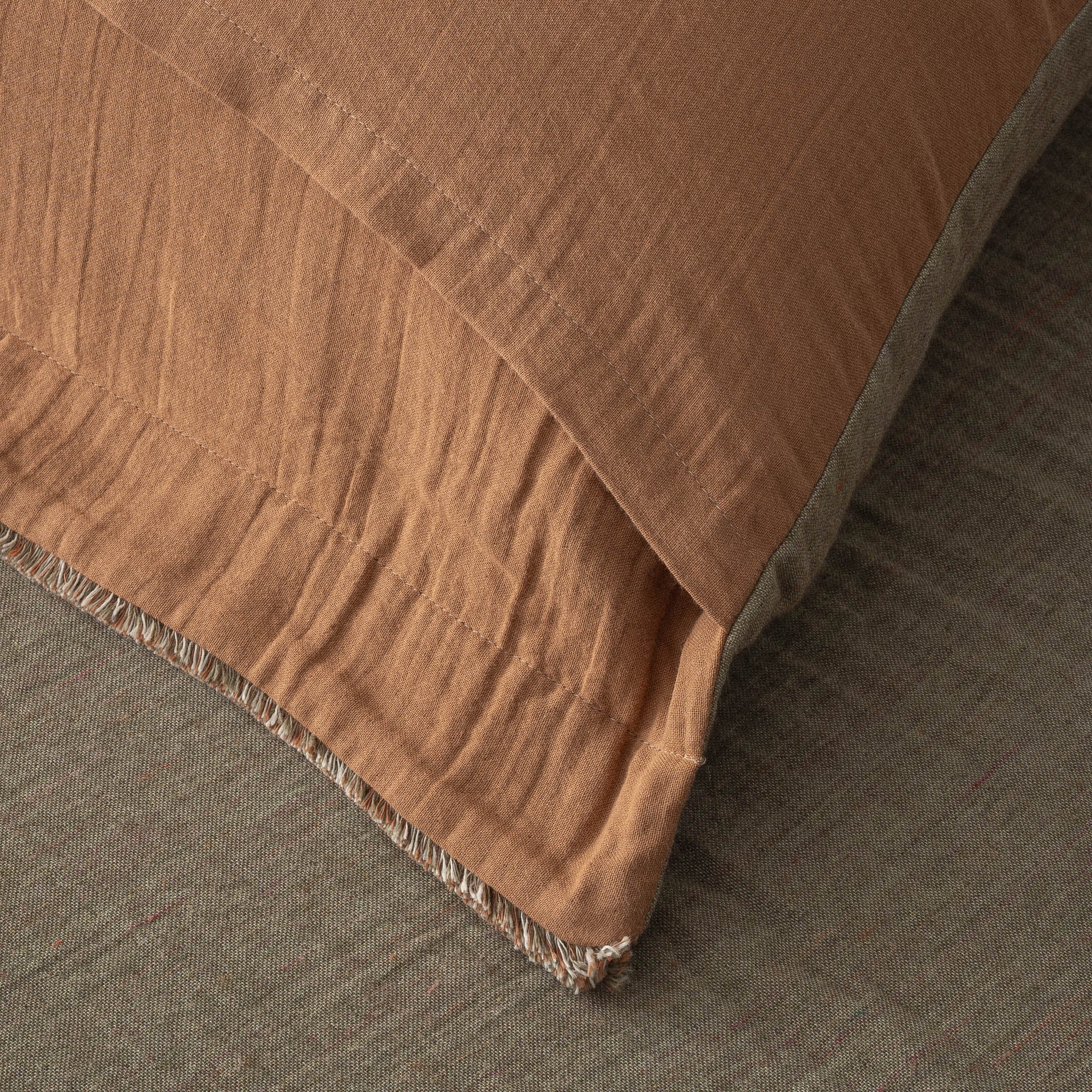 Muna Organic Cotton Inject Double Bedspread Set Green-Terra