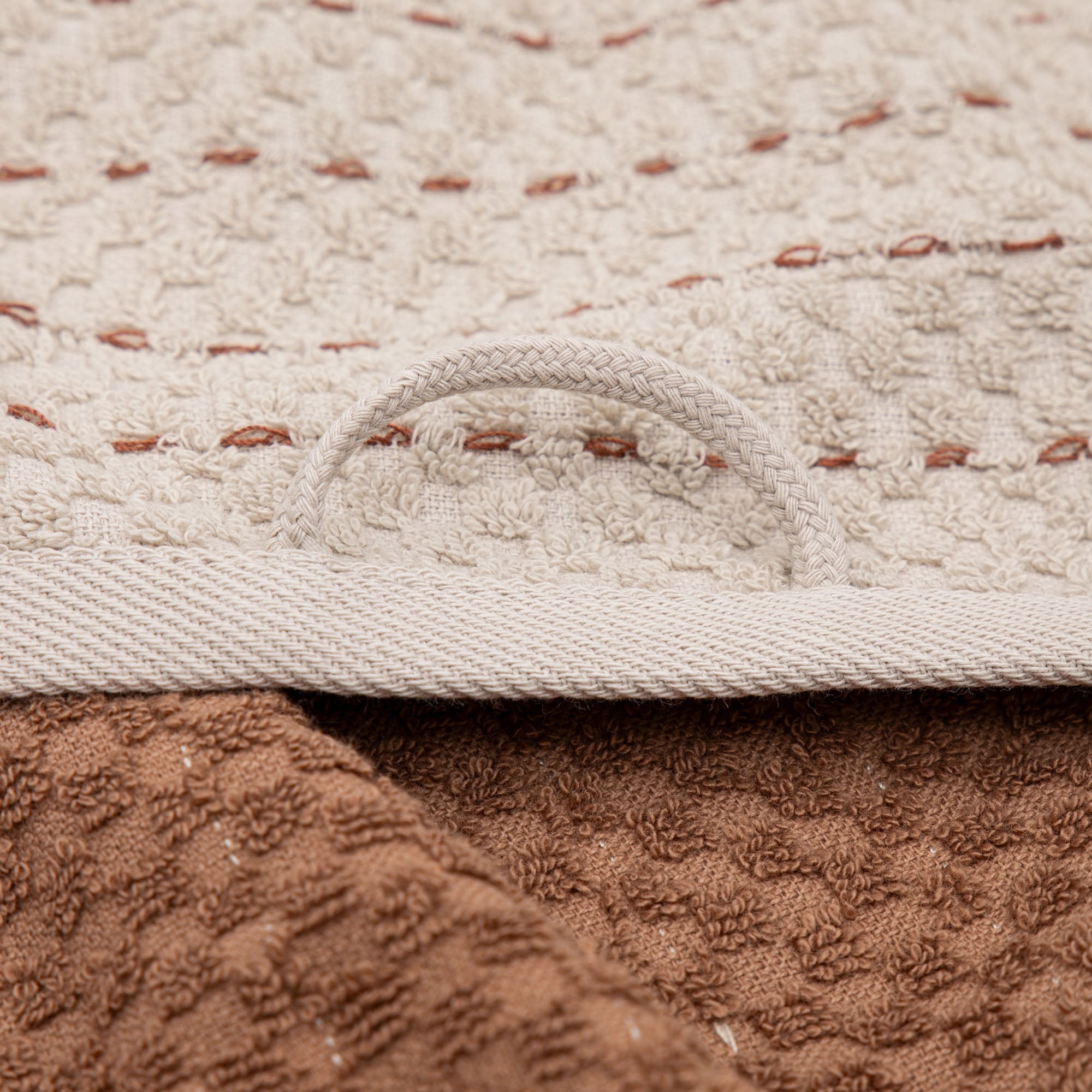 Parla Cotton Bouclé Dish Towel Set of 2 Beige-Brown