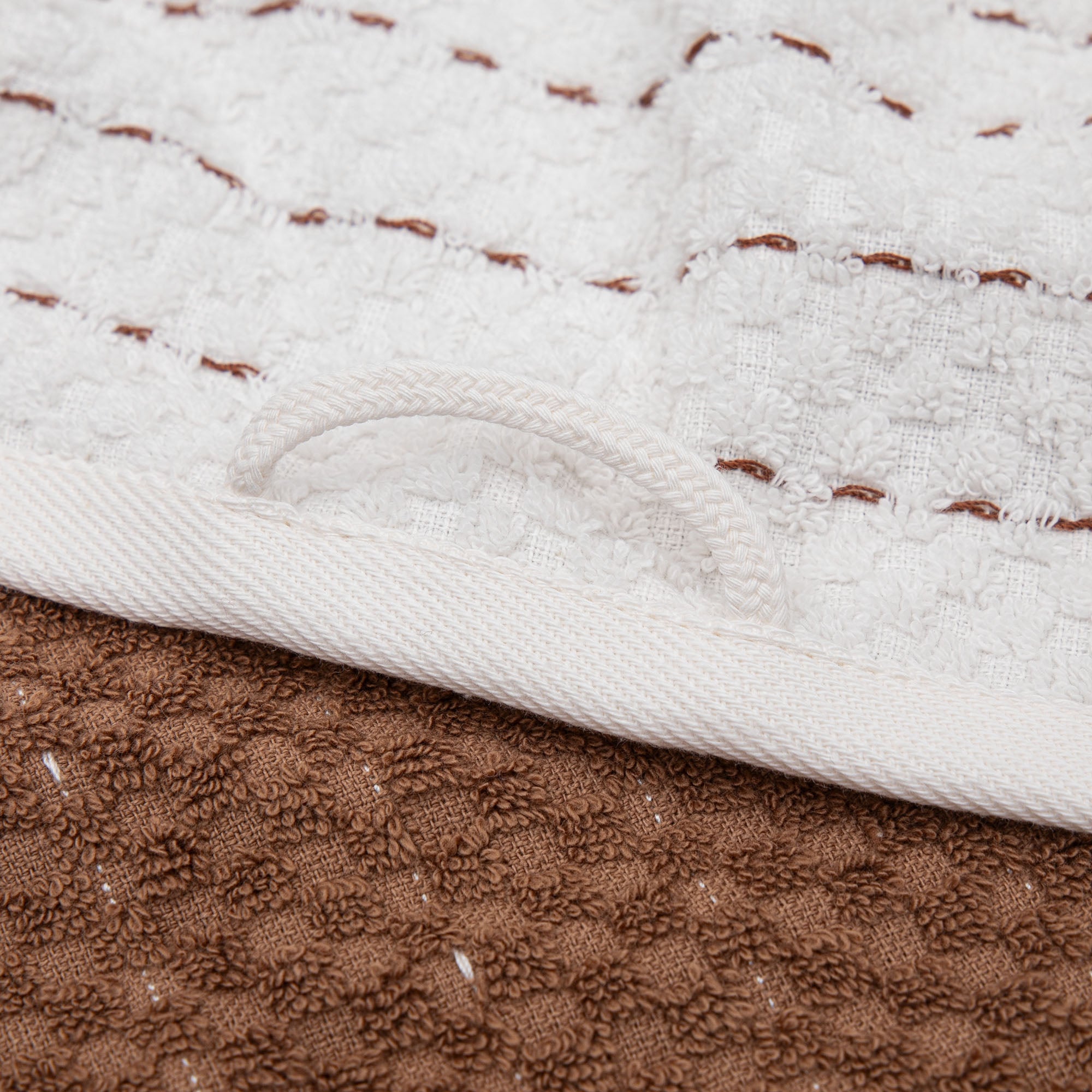 Parla Cotton Bouclé Dish Towel Set of 2 Cream-Brown