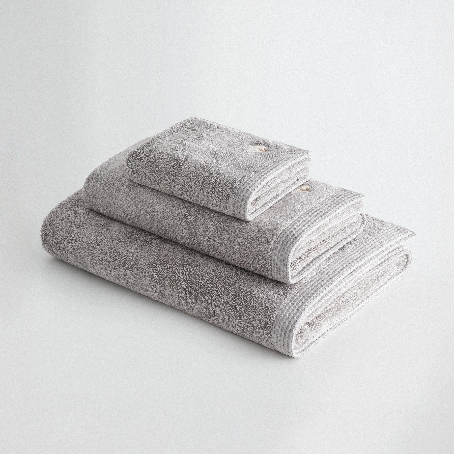 Pure Cotton Organic Turkish Cotton Bath Towel Set of 3 Gray