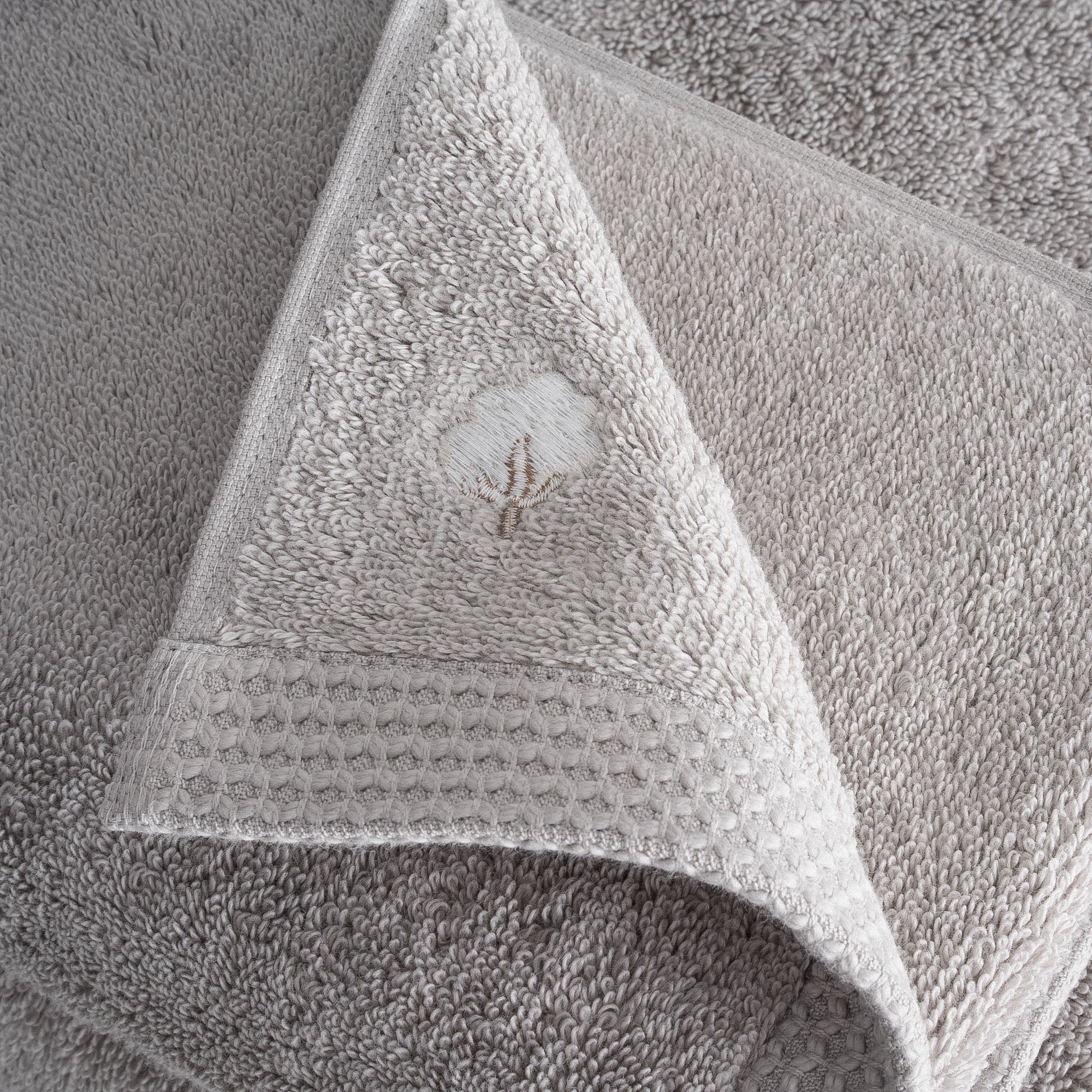 Pure Cotton Organic Turkish Cotton Bath Towel Set of 3 Gray