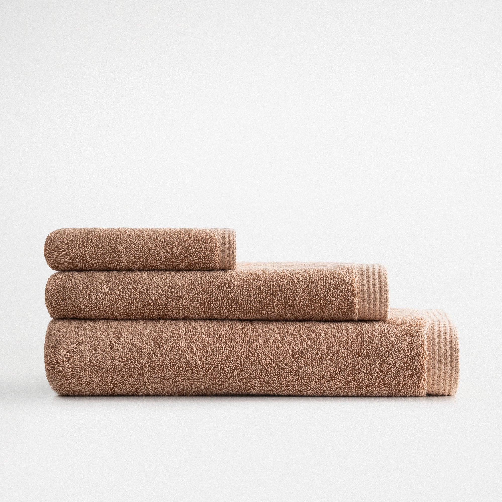 Pure Cotton Organic Bath Towel Set of 3 Brown