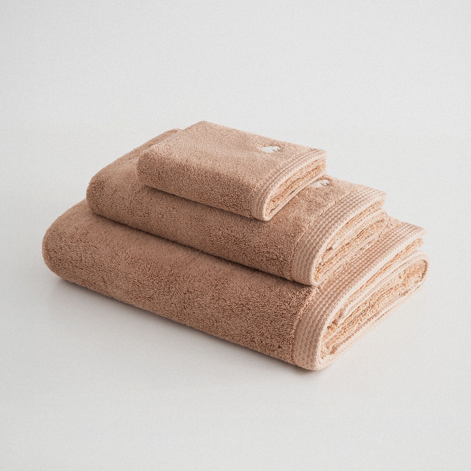 Pure Cotton Organic Turkish Cotton Bath Towel Set of 3 Brown